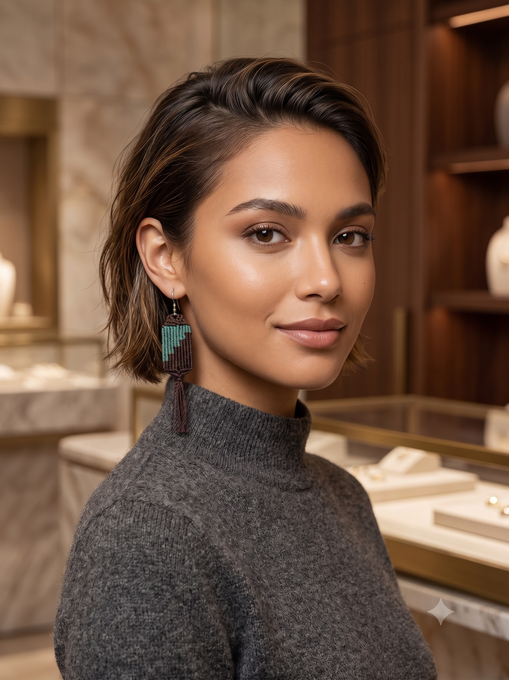 Handmade Macrame Earrings with Labyrinth Fringe