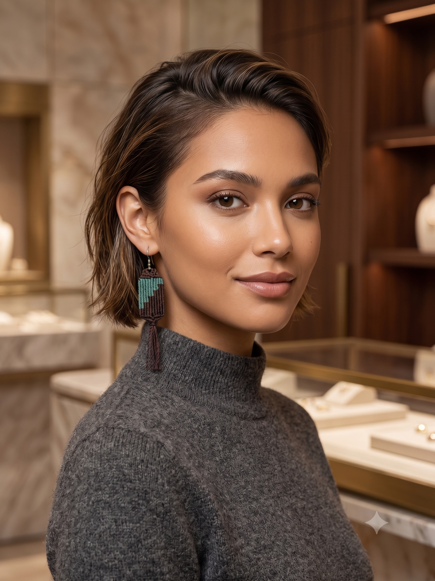 Handmade Macrame Earrings with Labyrinth Fringe