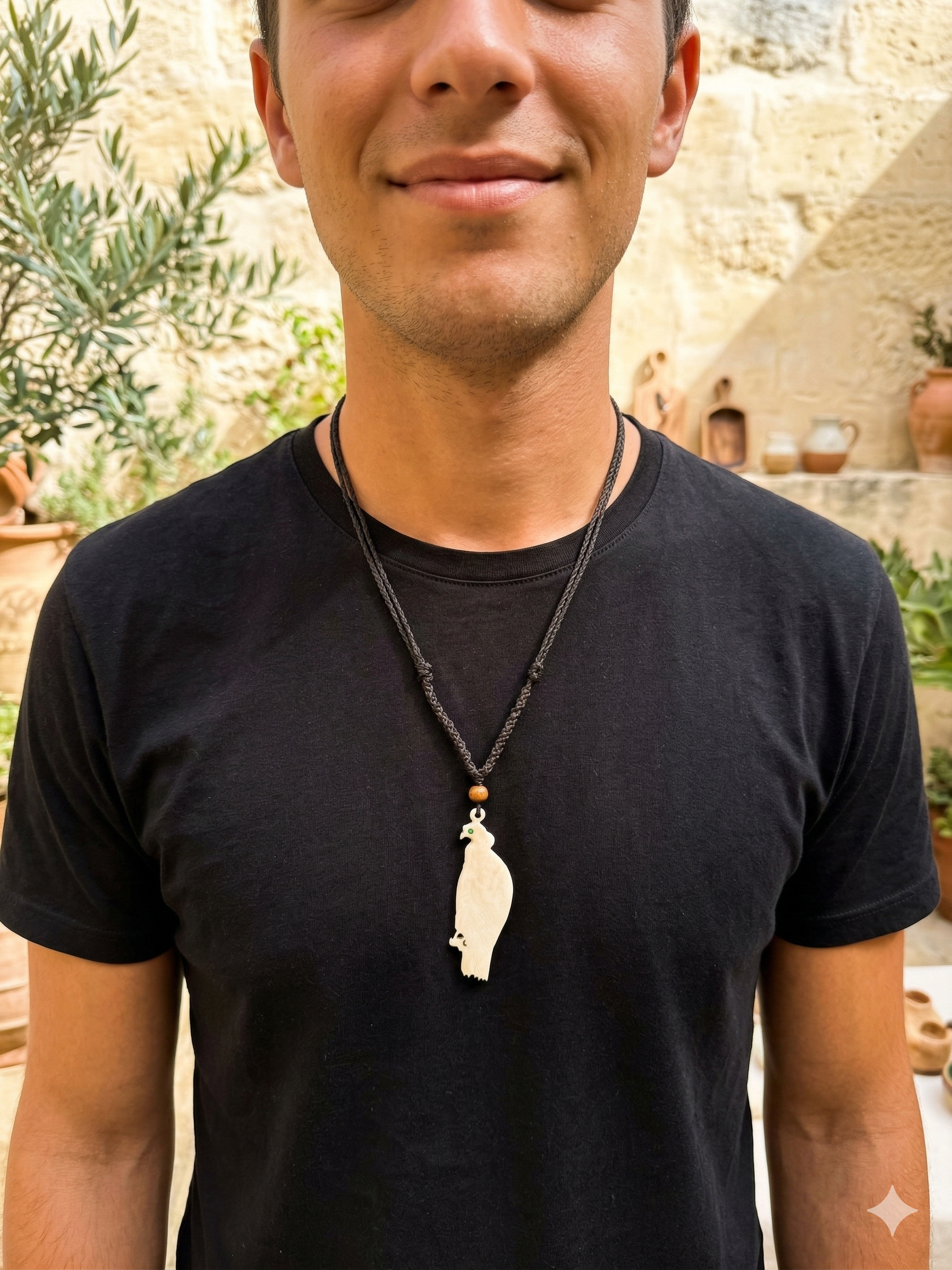 Inca Condor Necklace, Macrame Woven, Unisex Spiritual Amulet