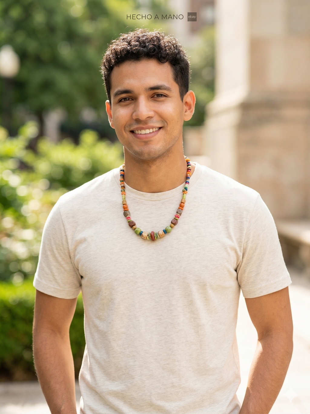 Multicolor Natural Stone Necklace Handmade Peruvian Craft Cusco