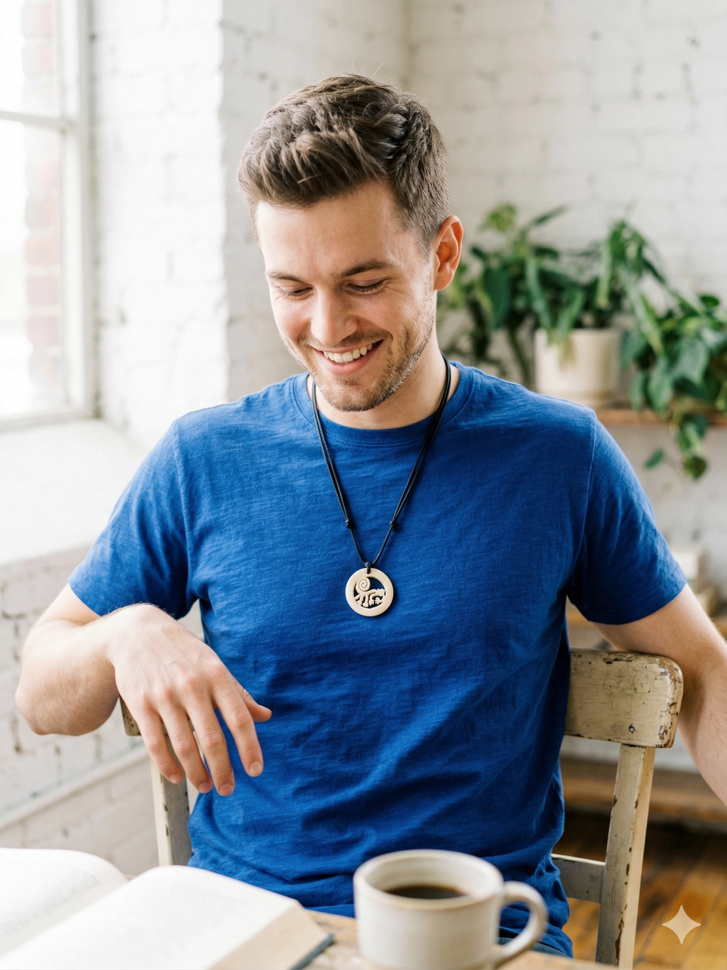 Monkey Necklace Nazca Lines Macrame Hand Woven Pendant Unisex