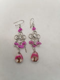 Women's Earrings Alpaca Painted Stone Tree of Life