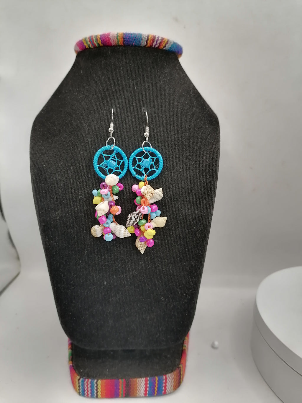 Women's Alpaca Mother-of-Pearl Dreamcatcher Earrings