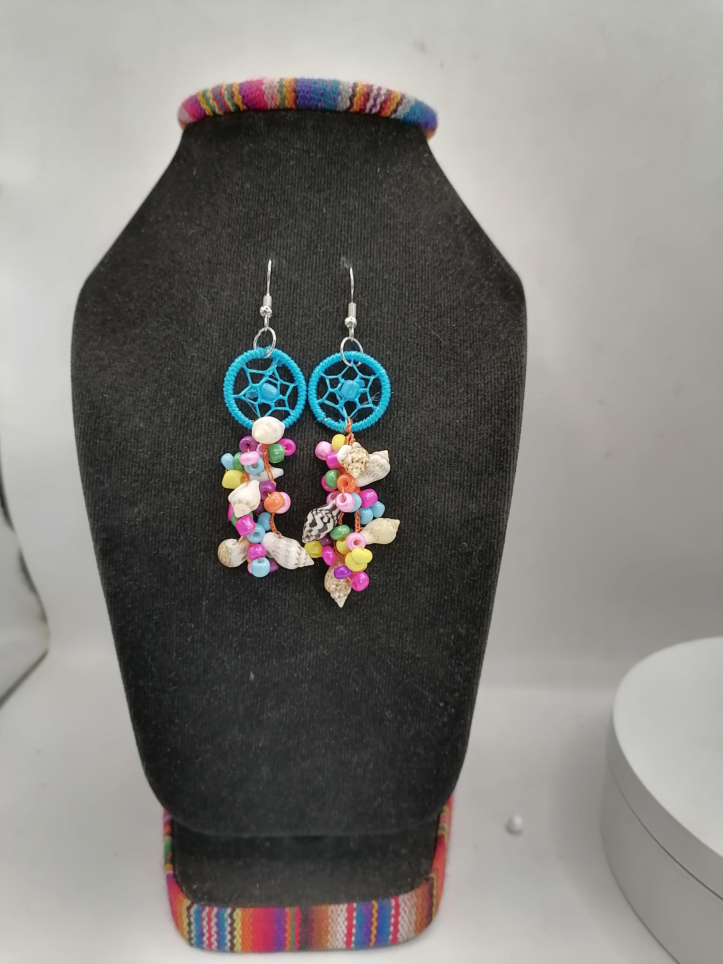 Women's Alpaca Mother-of-Pearl Dreamcatcher Earrings