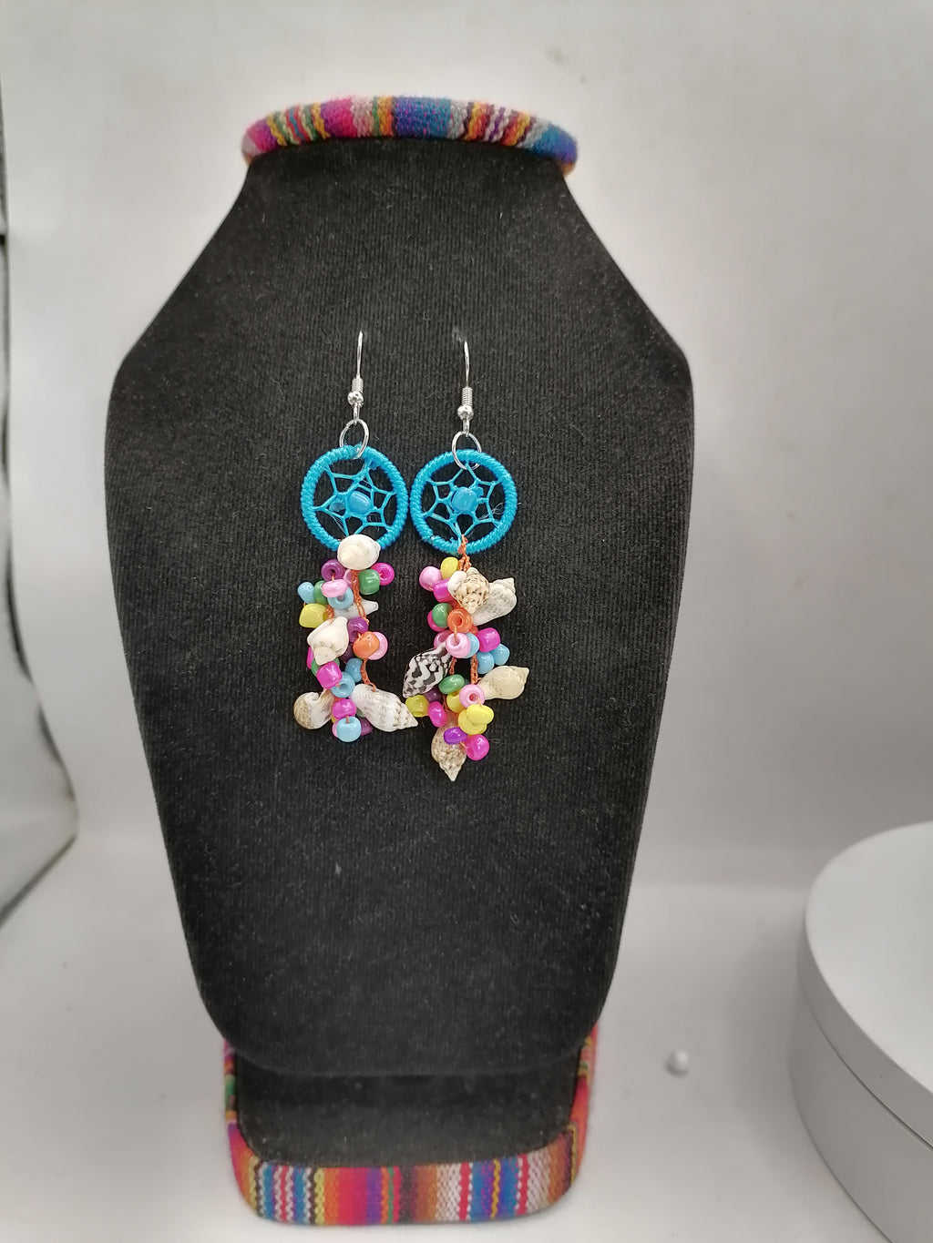 Women's Alpaca Mother-of-Pearl Dreamcatcher Earrings