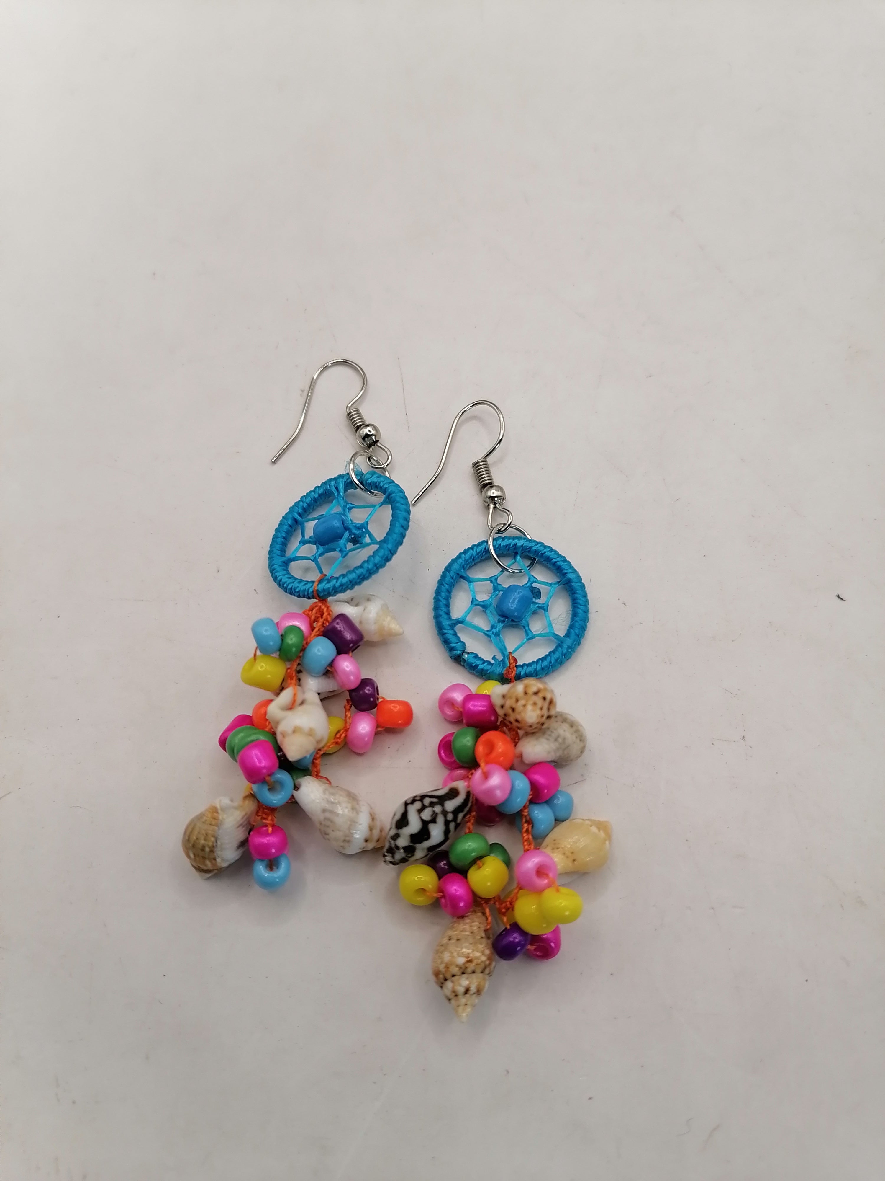 Women's Alpaca Mother-of-Pearl Dreamcatcher Earrings