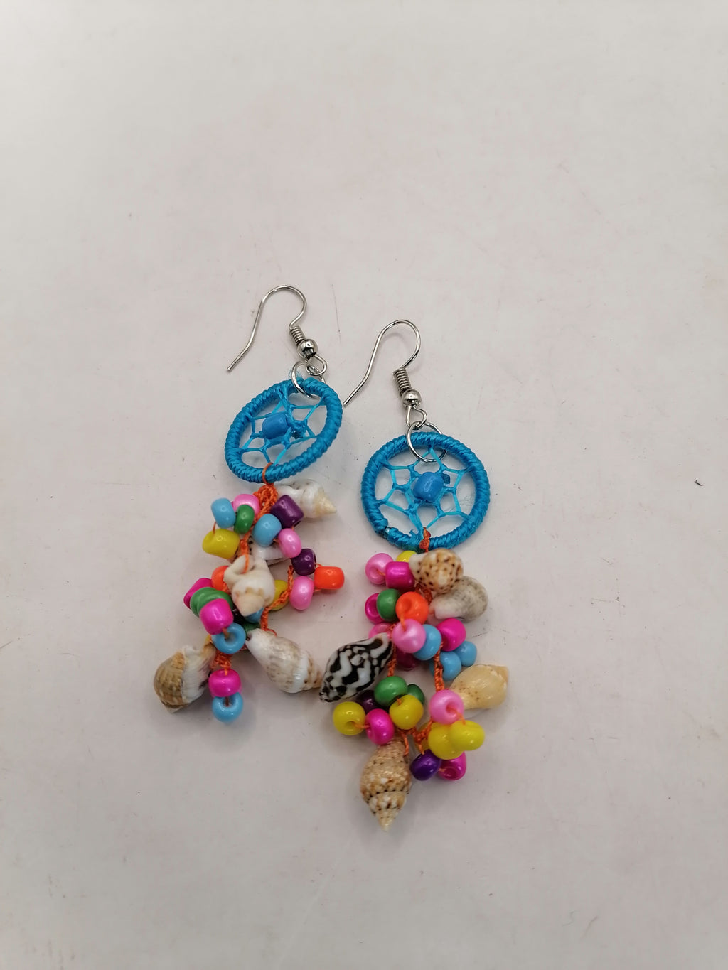 Women's Alpaca Mother-of-Pearl Dreamcatcher Earrings