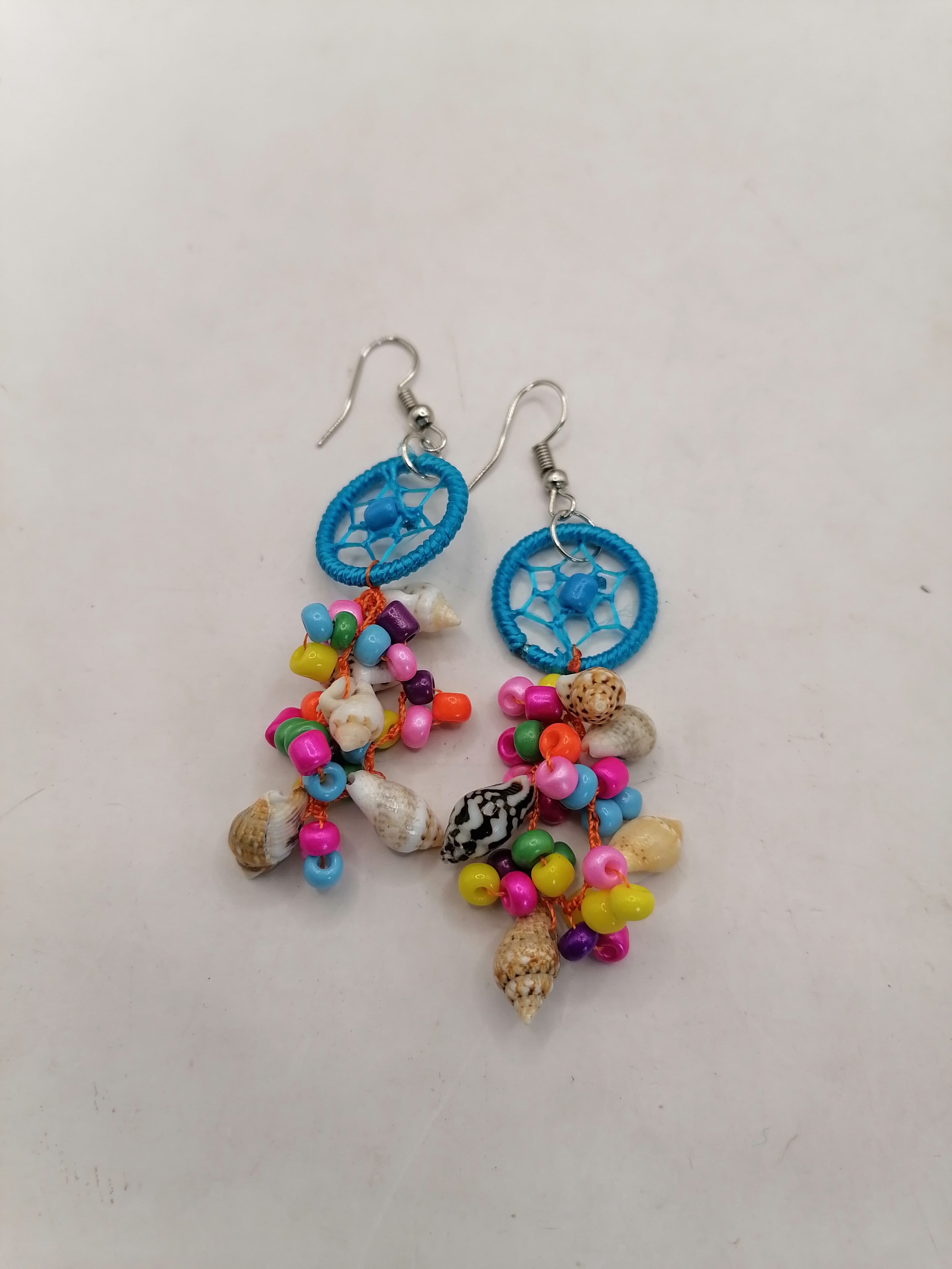 Women's Alpaca Mother-of-Pearl Dreamcatcher Earrings