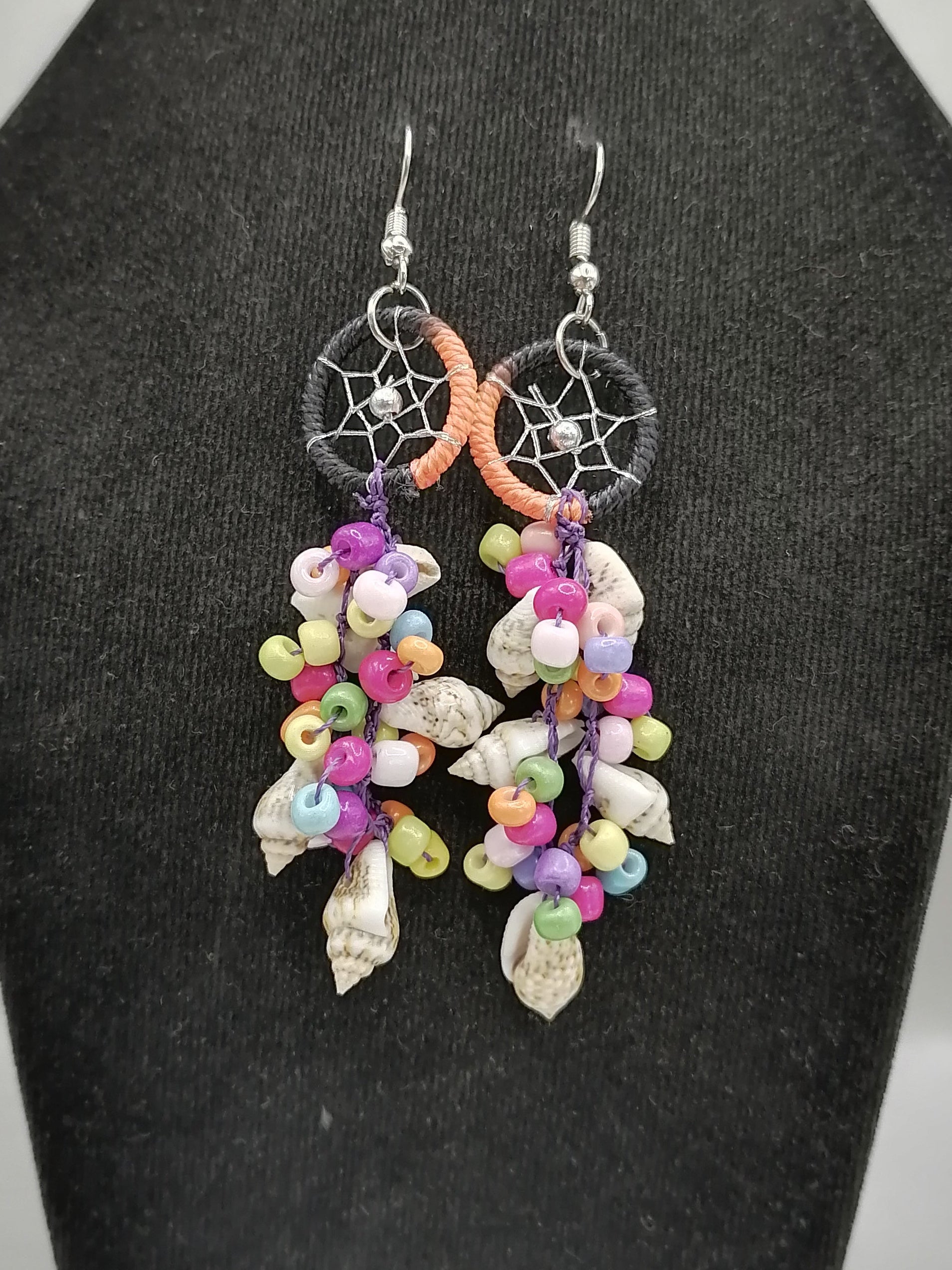 Handmade Earrings for Women Dreamcatcher Mother of Pearl Shell