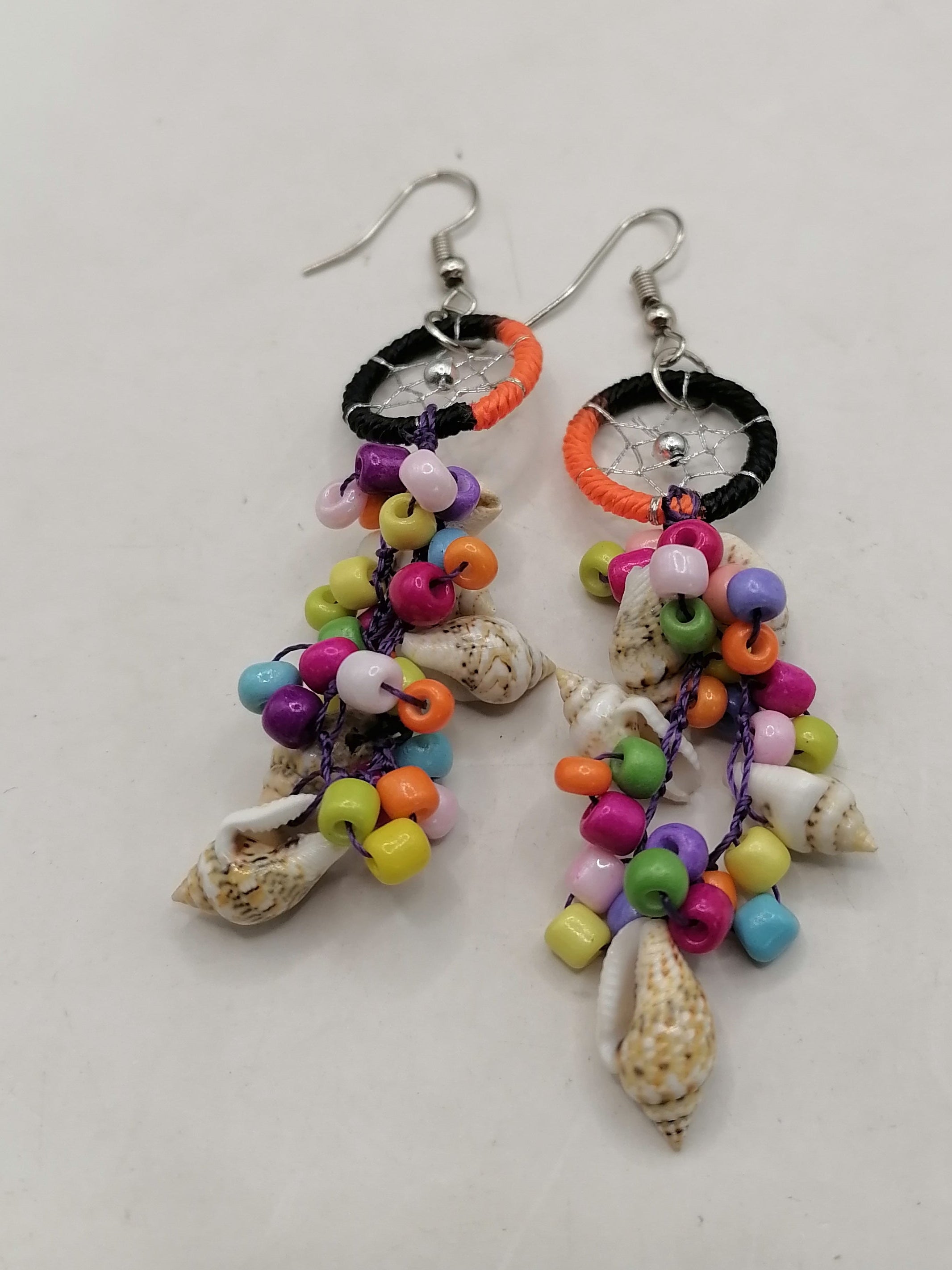 Handmade Earrings for Women Dreamcatcher Mother of Pearl Shell