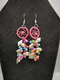 Handmade Earrings for Women with Mother-of-Pearl Shells and Multicolored Beads