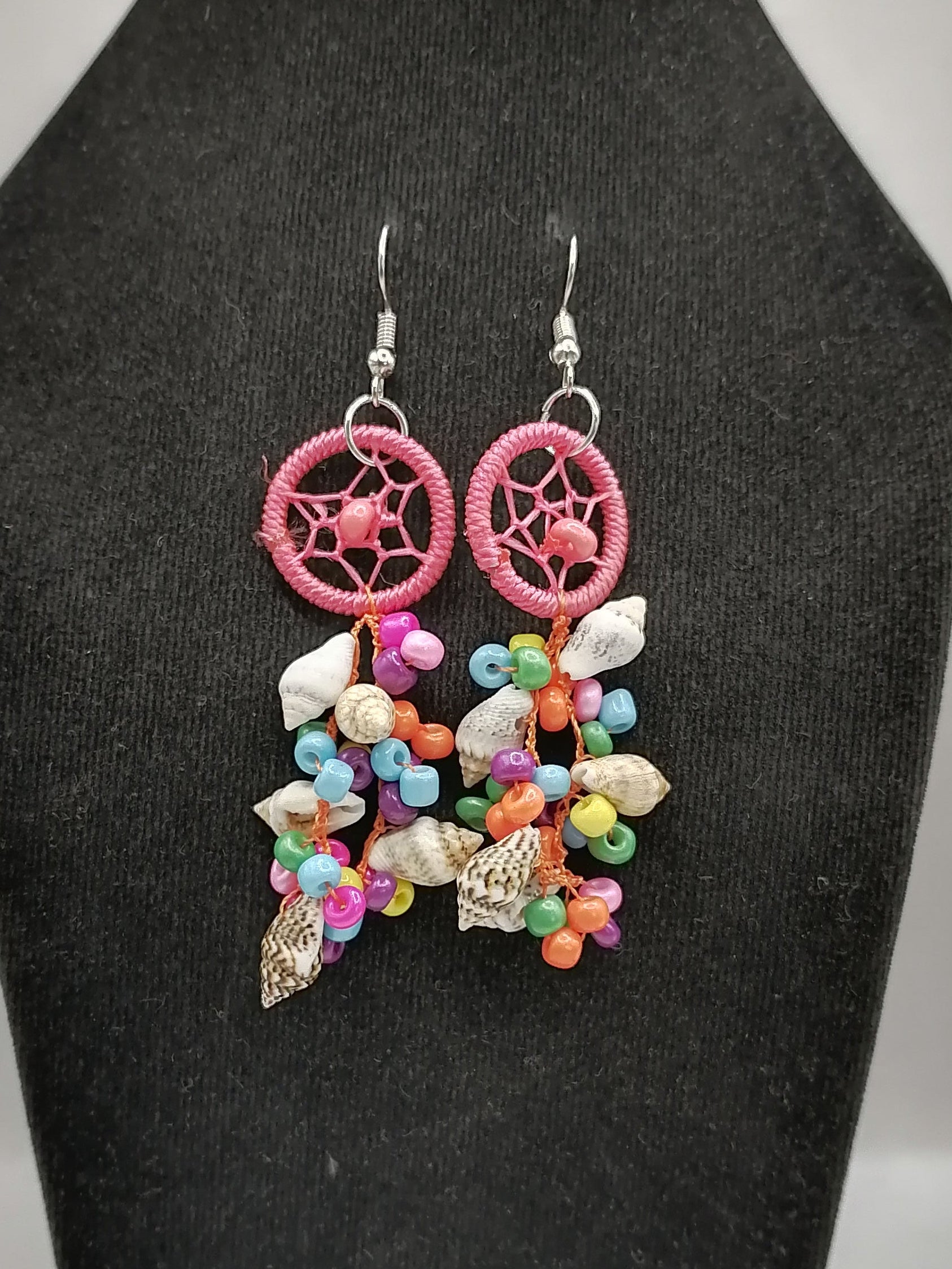 Handmade Earrings for Women with Mother-of-Pearl Shells and Multicolored Beads