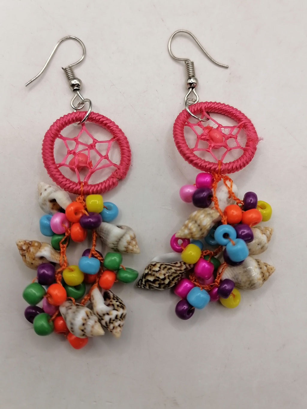 Handmade Earrings for Women with Mother-of-Pearl Shells and Multicolored Beads