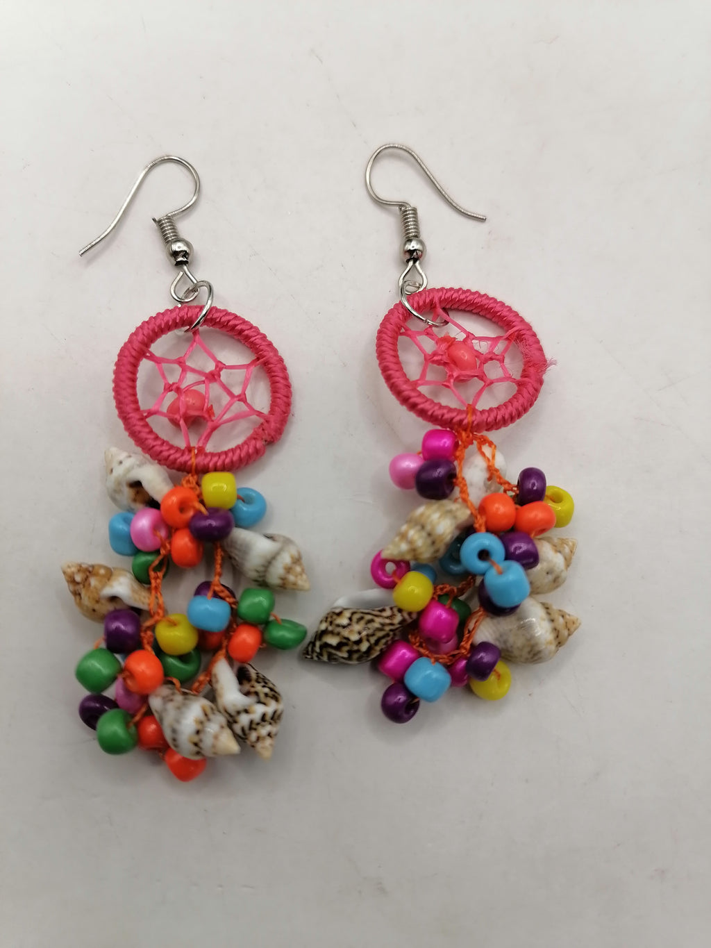 Handmade Earrings for Women with Mother-of-Pearl Shells and Multicolored Beads