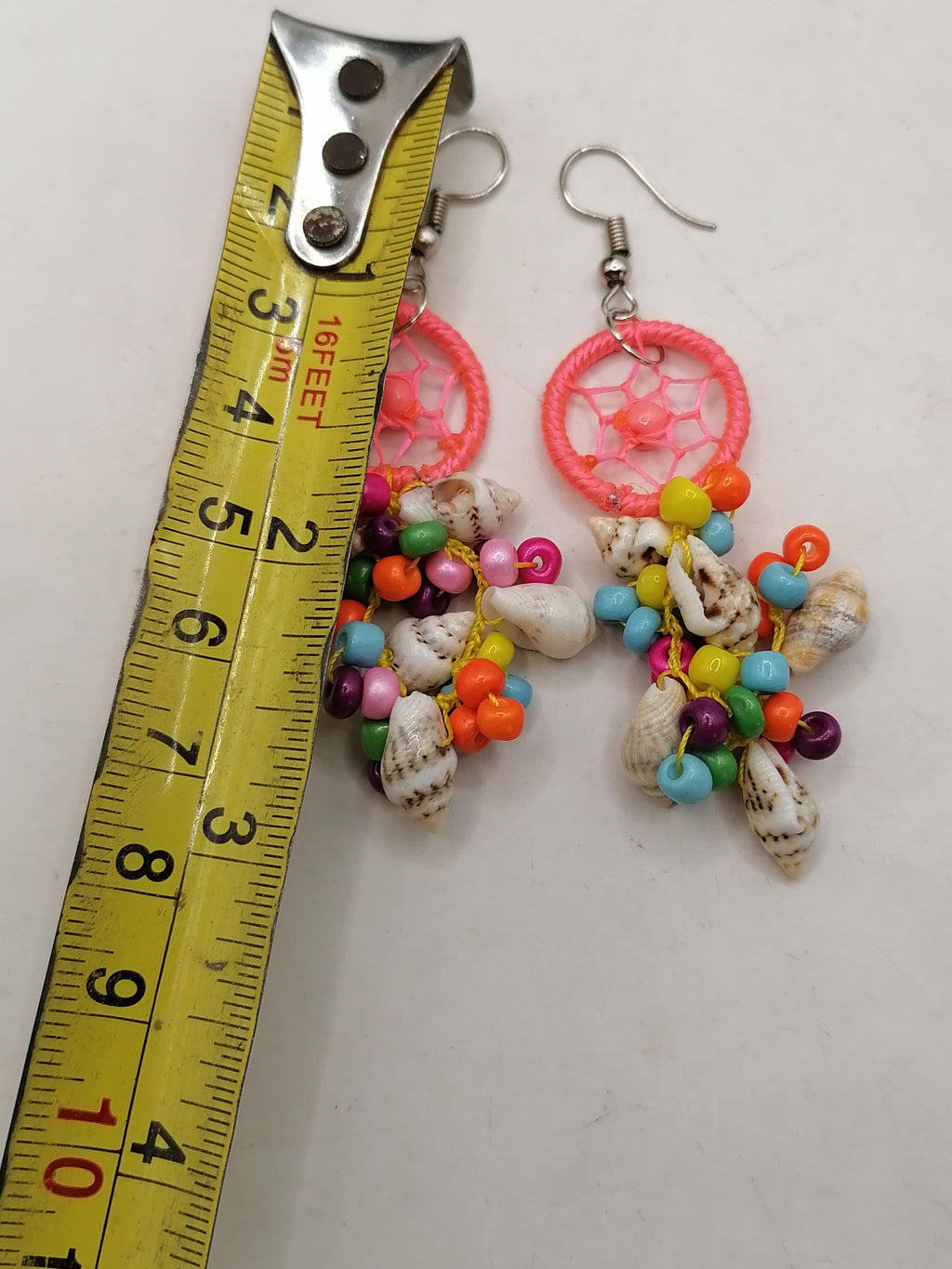 Handmade Earrings for Women with Mother-of-Pearl and Multicolored Beads