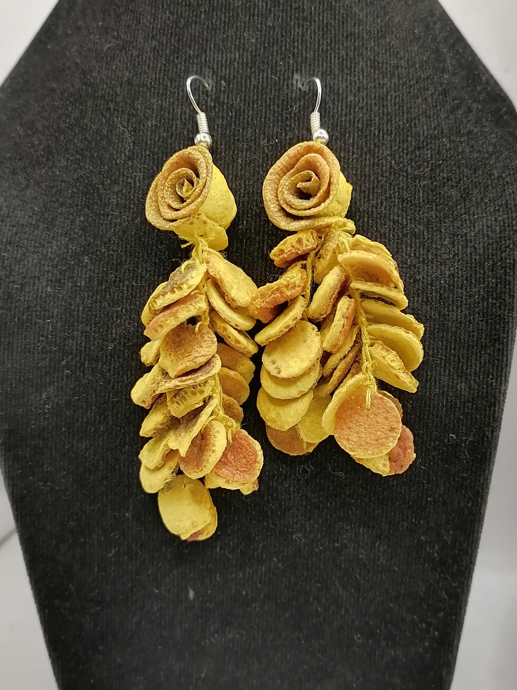 Handmade Earrings for Women Made from Natural Orange Peel