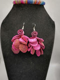 Alpaca Earrings for Women, Orange Peel Painted Peruvian Handicraft