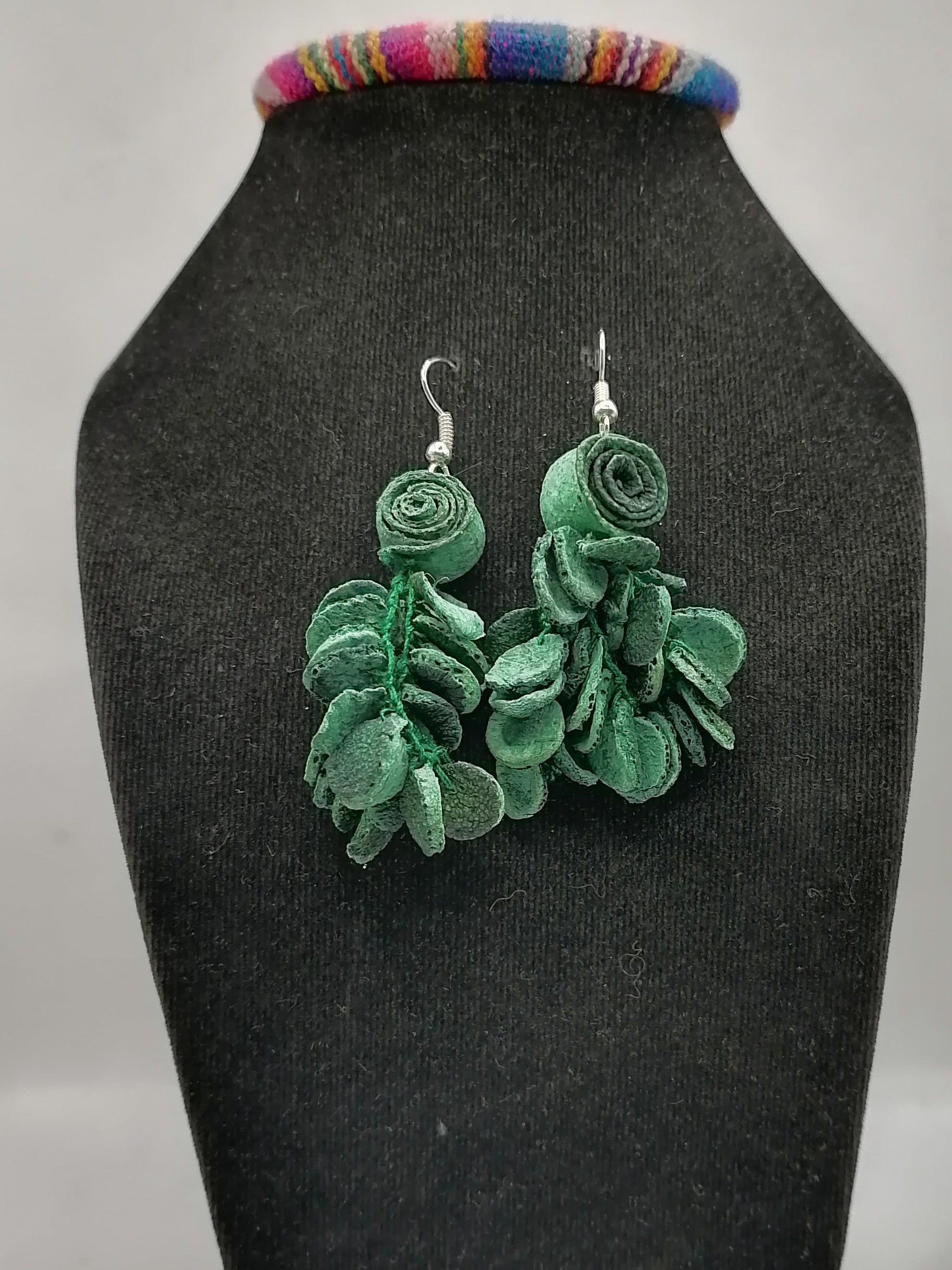 Handmade Earrings for Women: Alpaca and Orange Shell