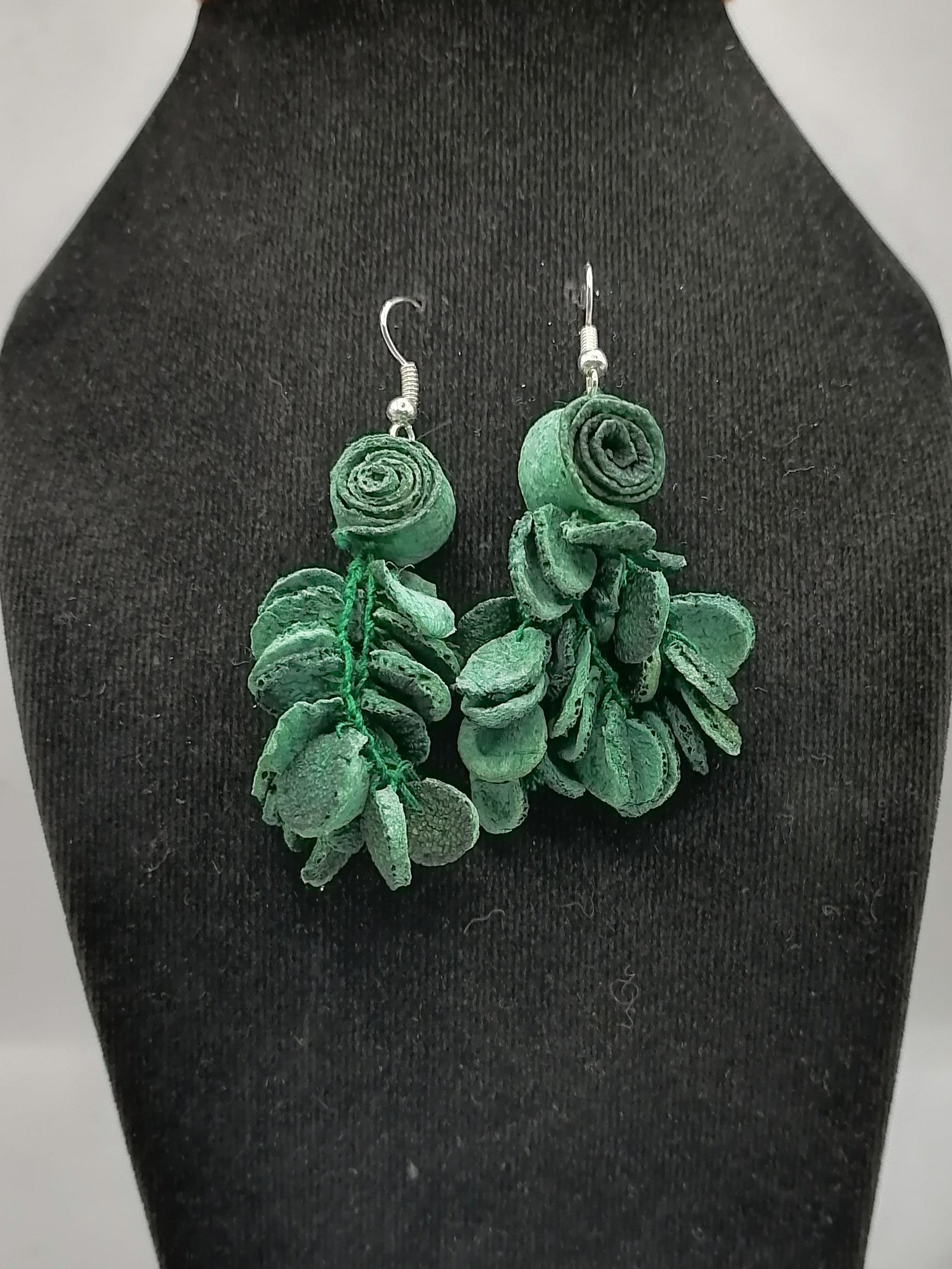 Handmade Earrings for Women: Alpaca and Orange Shell
