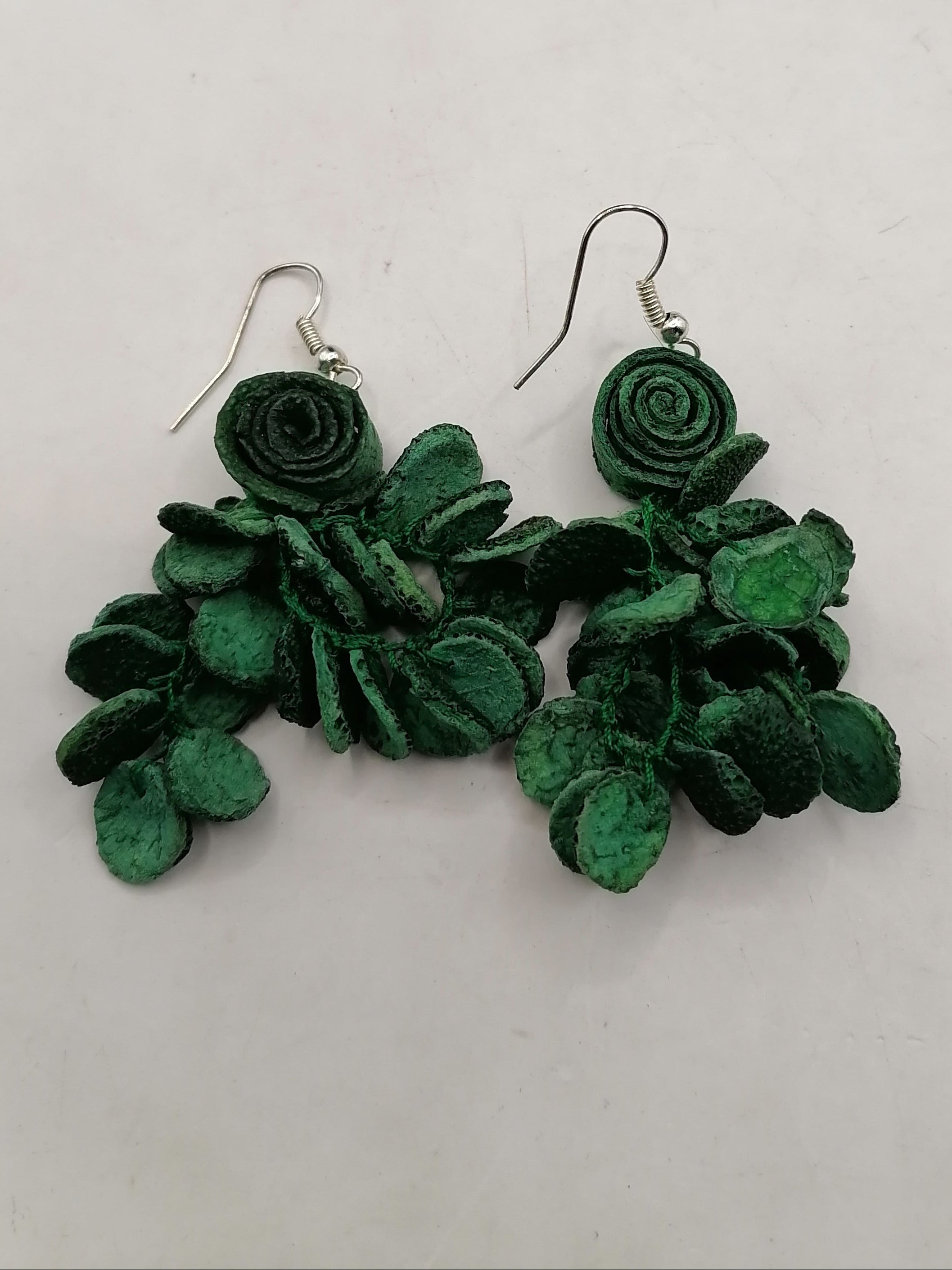 Handmade Earrings for Women: Alpaca and Orange Shell