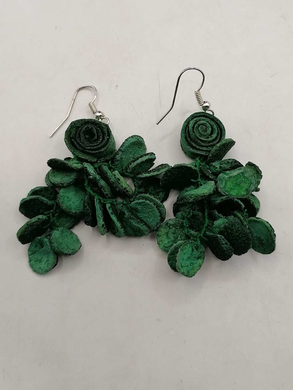 Handmade Earrings for Women: Alpaca and Orange Shell