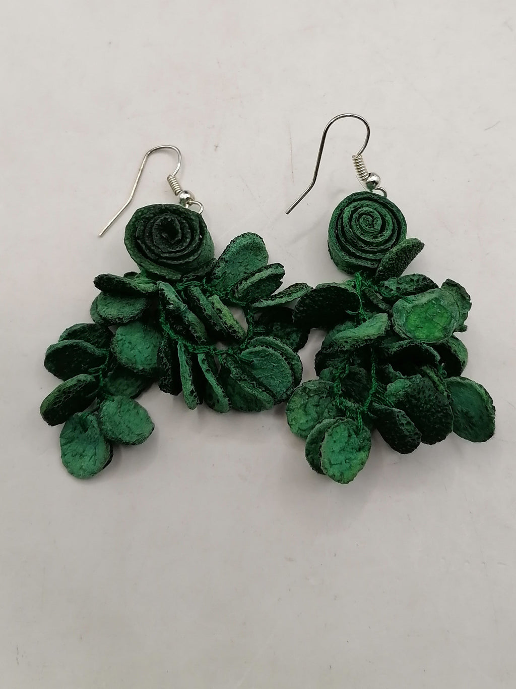 Handmade Earrings for Women: Alpaca and Orange Shell