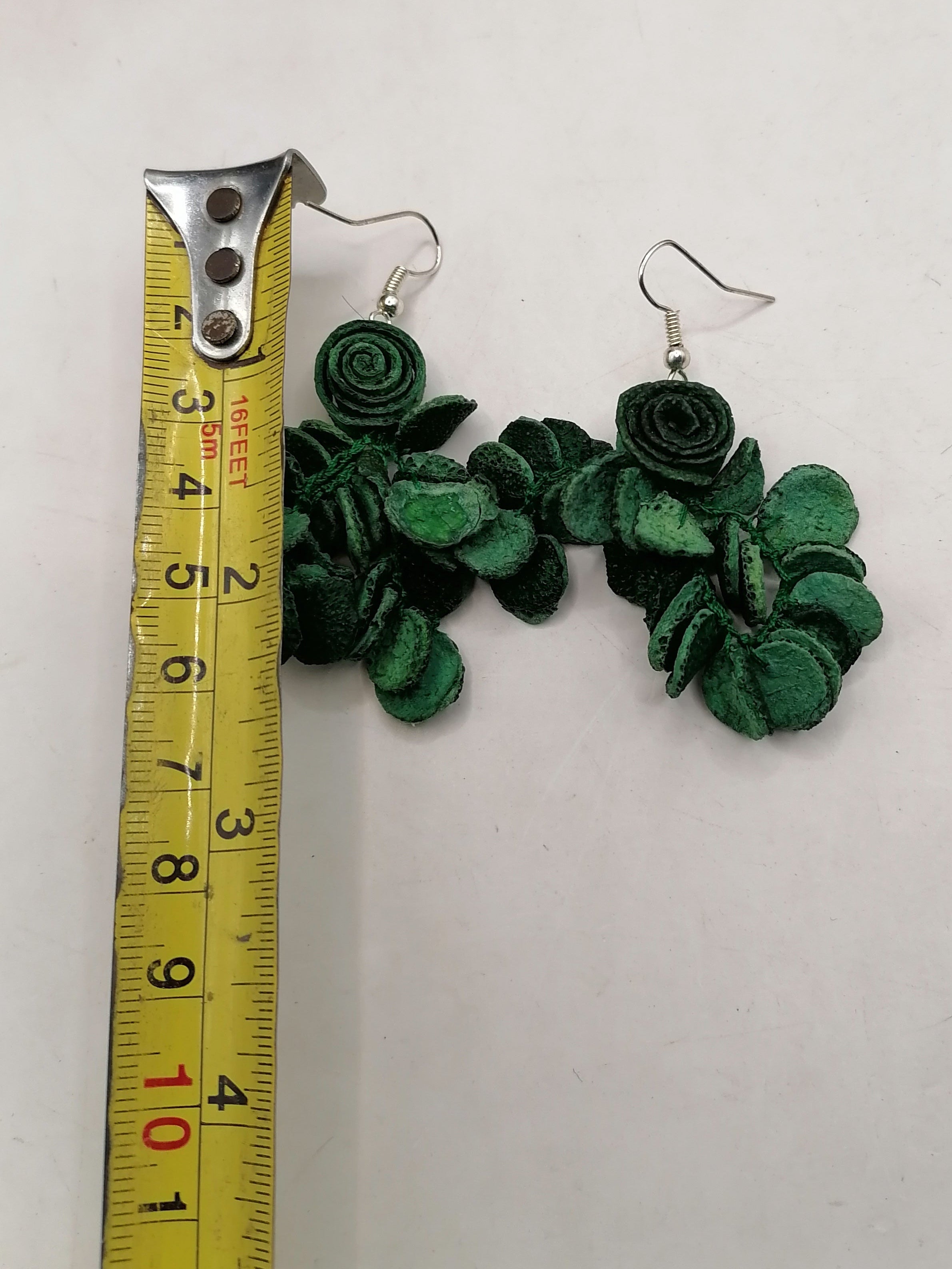 Handmade Earrings for Women: Alpaca and Orange Shell