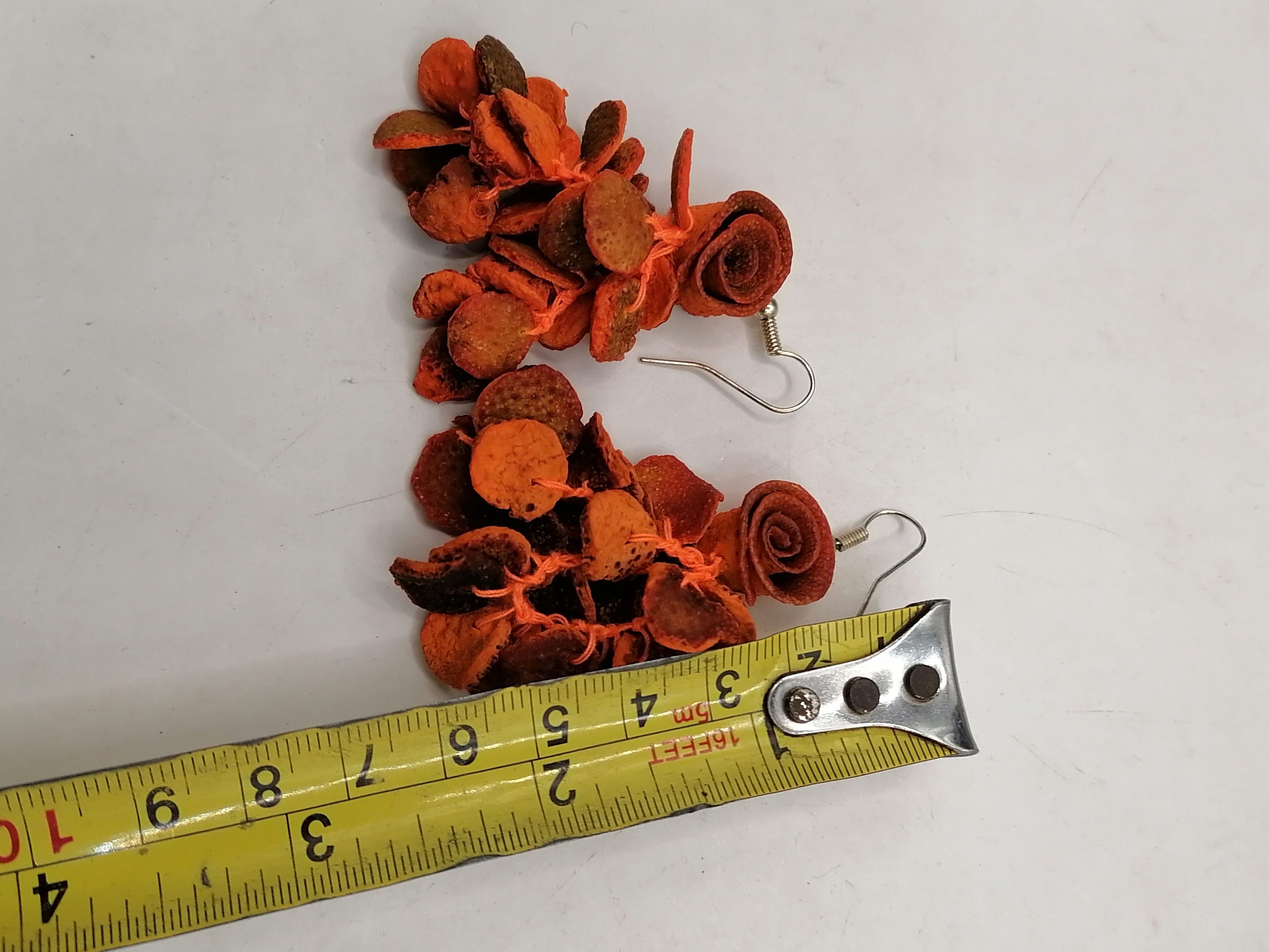 Earrings for Women: Alpaca, Painted Orange Peel, Peruvian Handicraft, Cusco