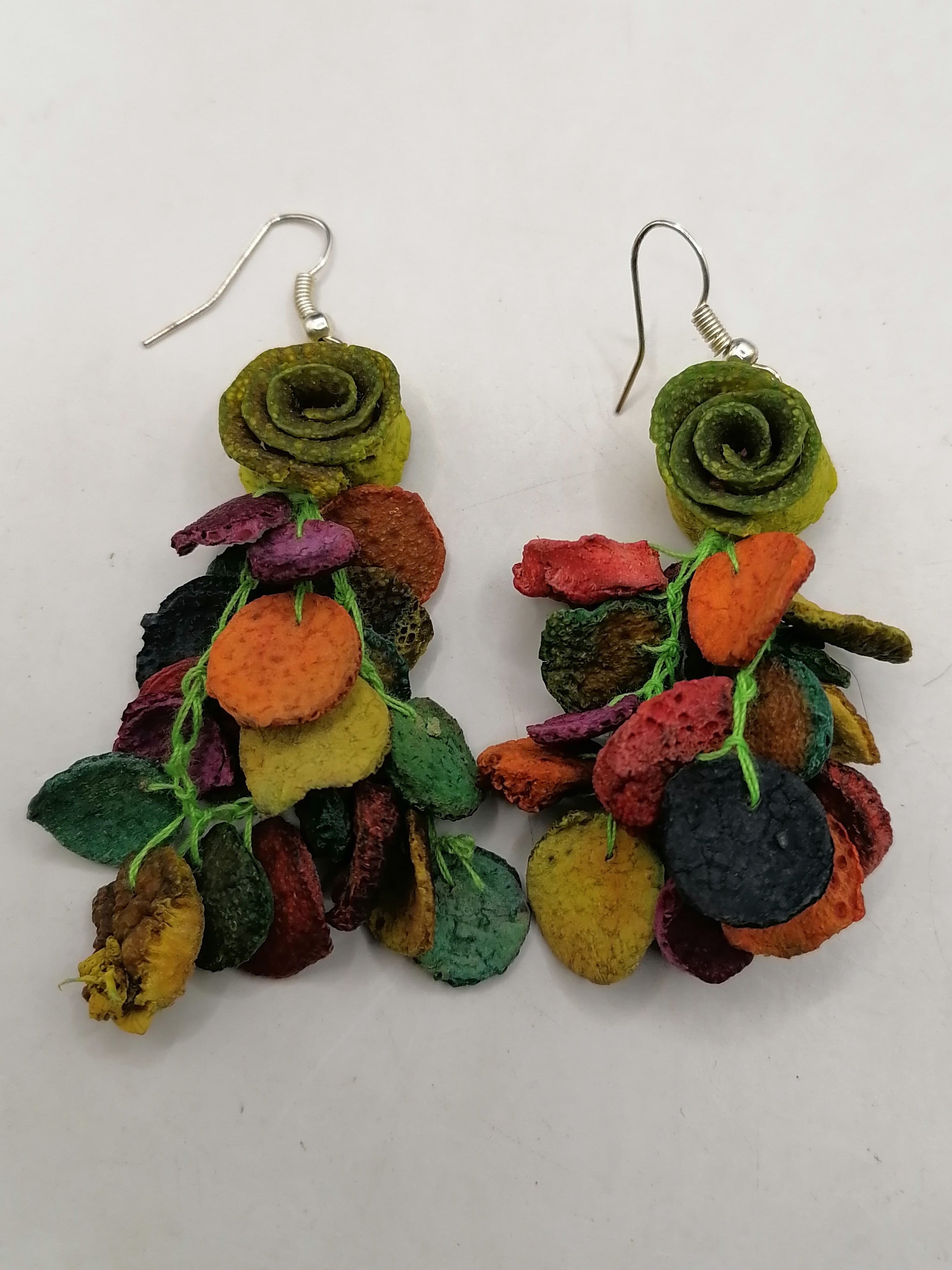 Alpaca Orange Peel Earrings for Women, Peruvian Handicraft, Cusco