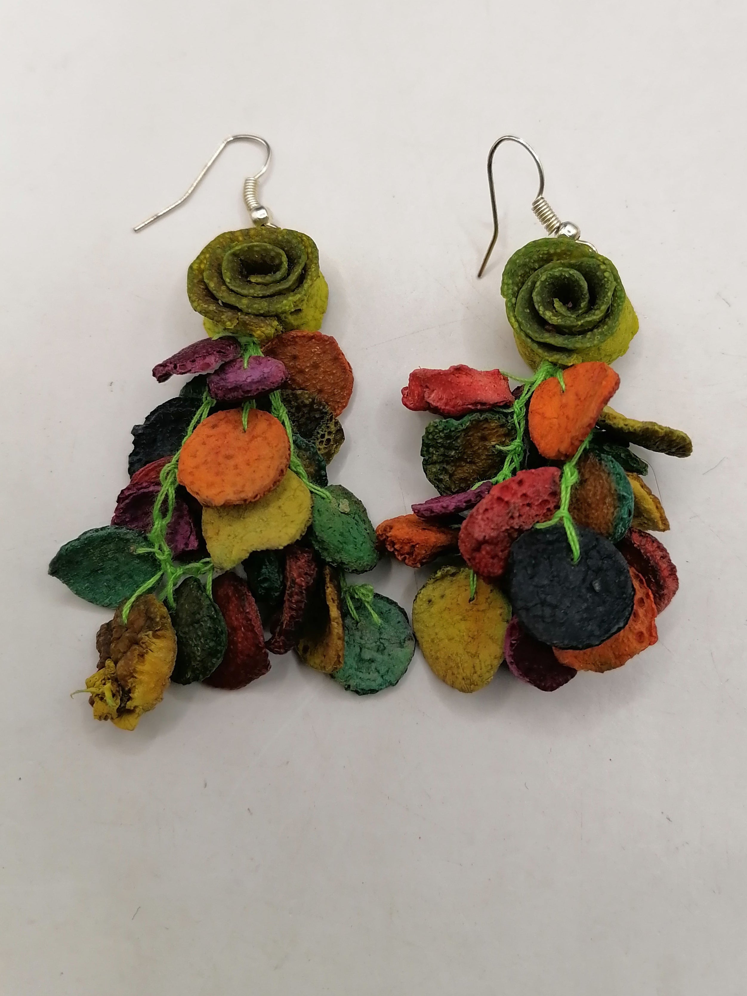 Alpaca Orange Peel Earrings for Women, Peruvian Handicraft, Cusco