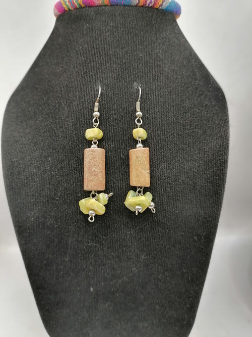 Alpaca Earrings for Women with Natural Stone