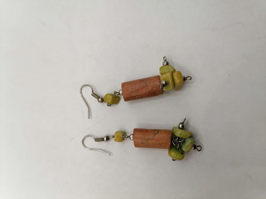 Alpaca Earrings for Women with Natural Stone