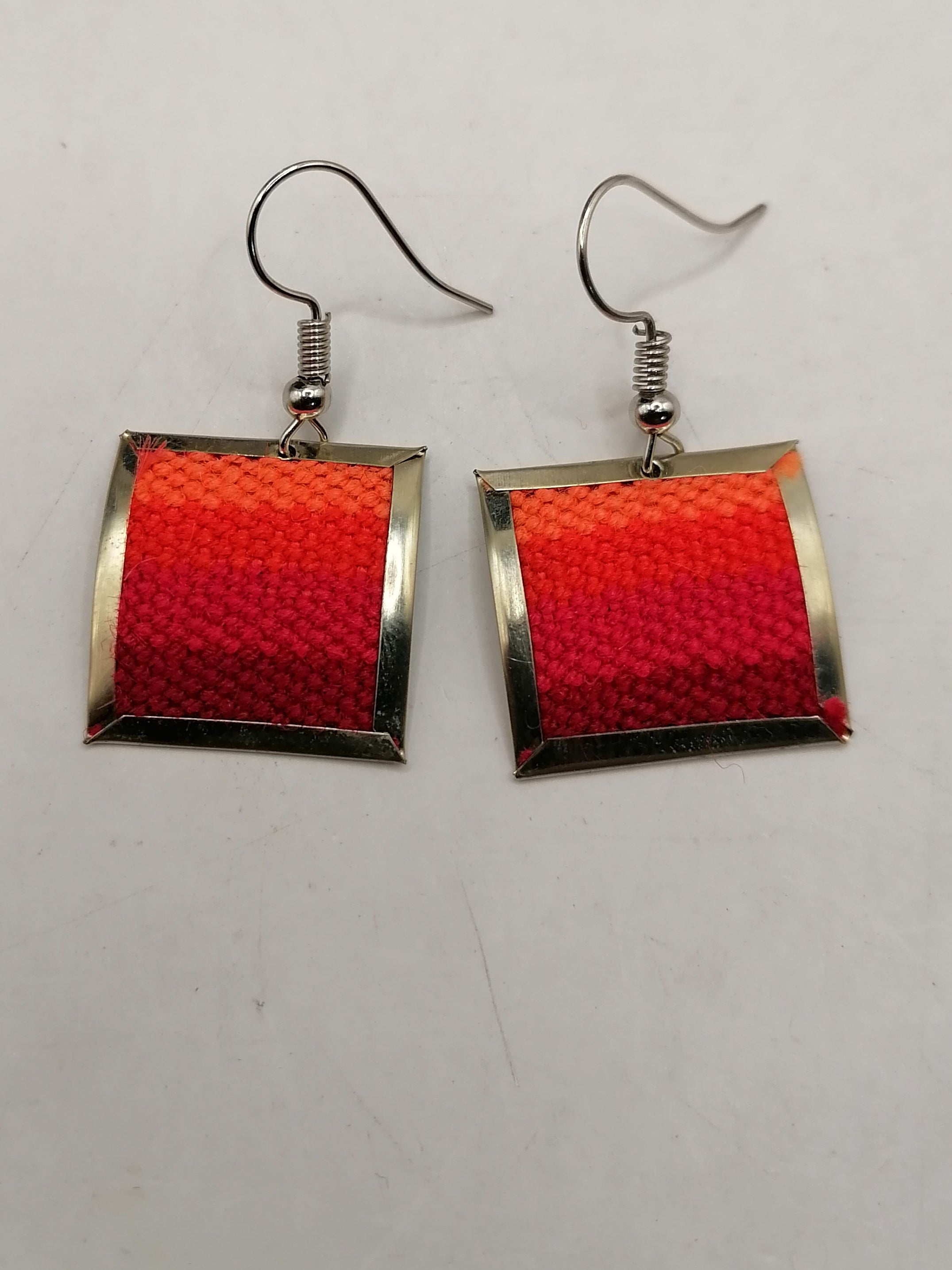 Alpaca Manta Earrings Andean Handmade Cusco