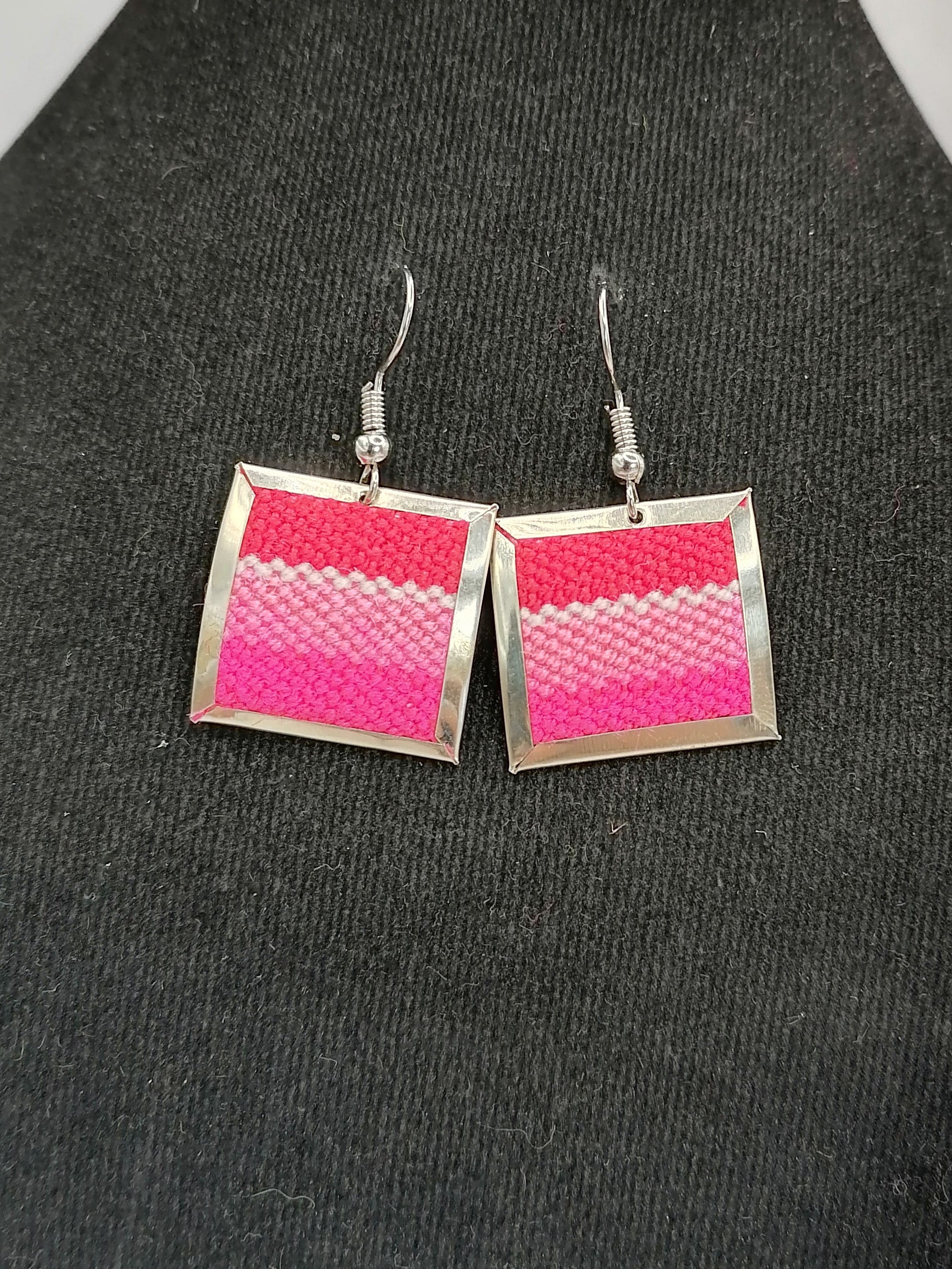 Unique Handmade Earrings Made with Alpaca and Andean Blanket