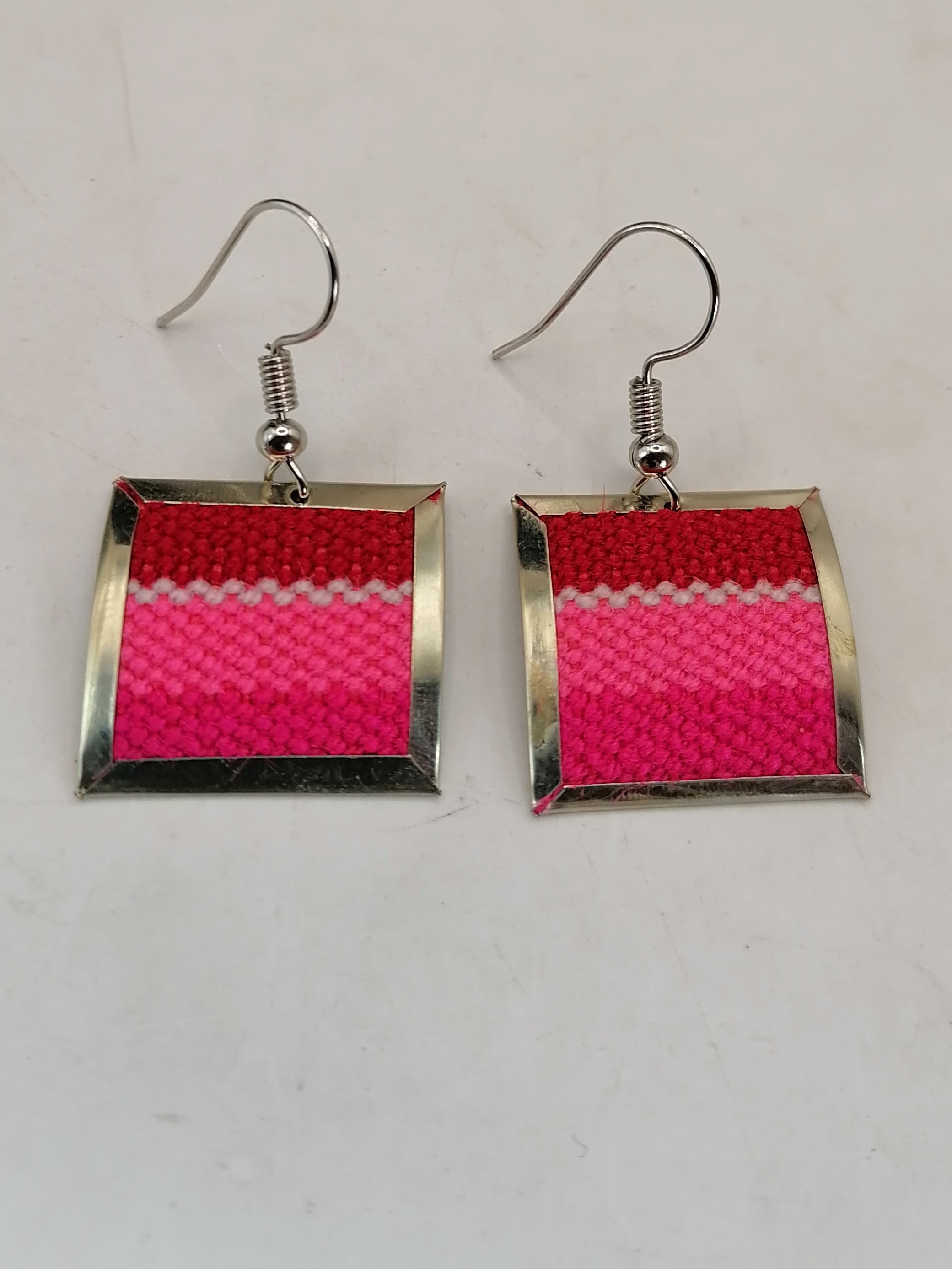 Unique Handmade Earrings Made with Alpaca and Andean Blanket