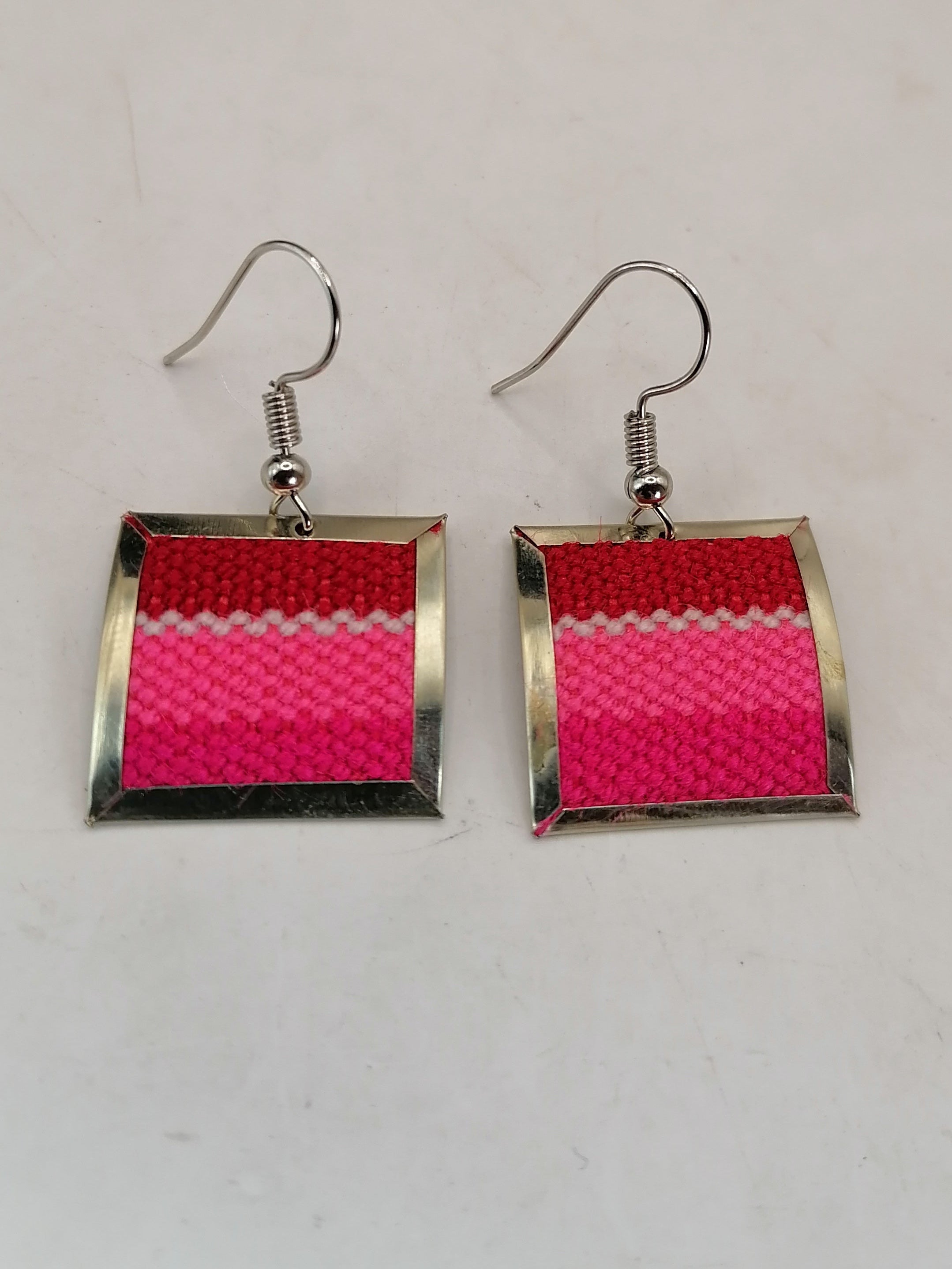 Unique Handmade Earrings Made with Alpaca and Andean Blanket