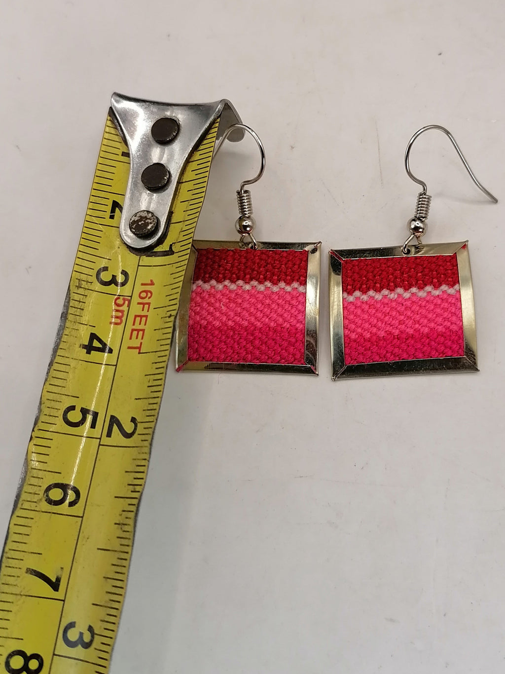 Unique Handmade Earrings Made with Alpaca and Andean Blanket