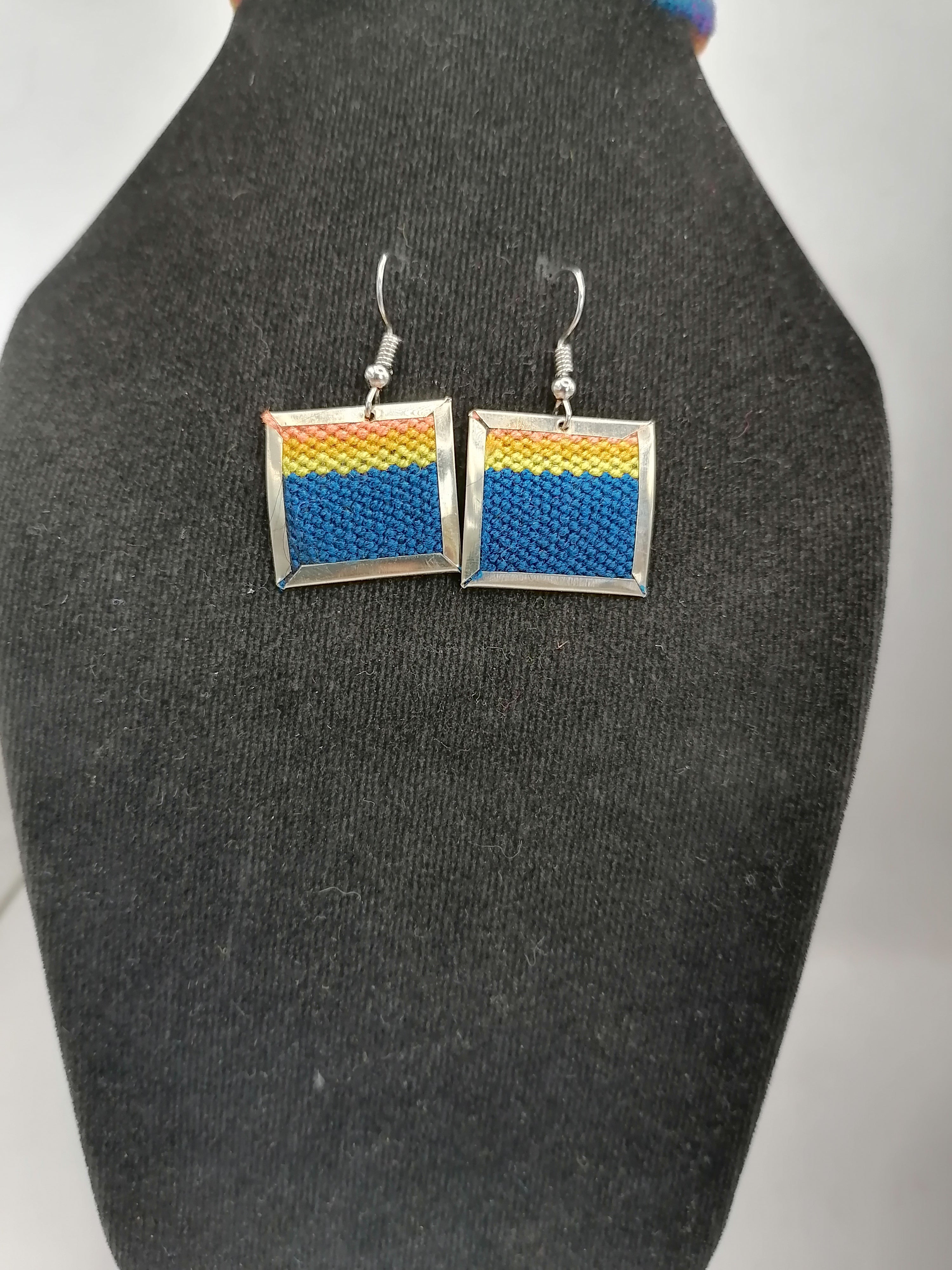 Andean Alpaca Earrings for Women, Handmade