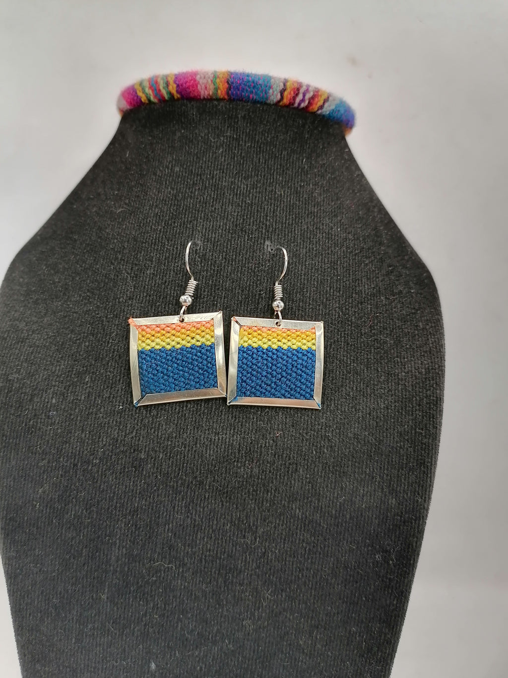Andean Alpaca Earrings for Women, Handmade