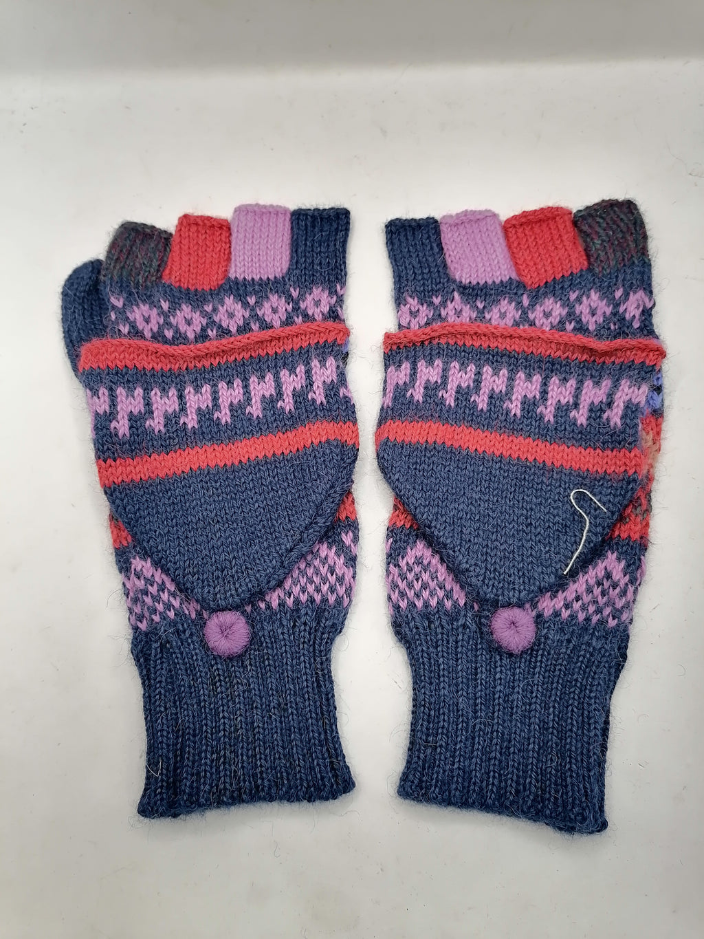Unisex Knitted Wool Gloves for Warm Winter, Peruvian Handicrafts from Cusco