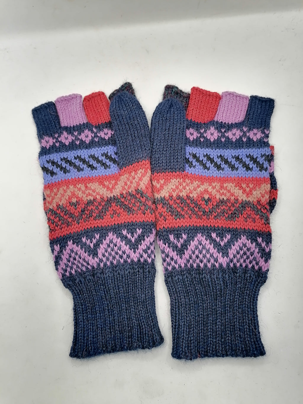 Unisex Knitted Wool Gloves for Warm Winter, Peruvian Handicrafts from Cusco