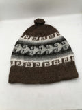 Unisex Chullo Knitted in Alpaca Wool, Warm Winter, Maze Design