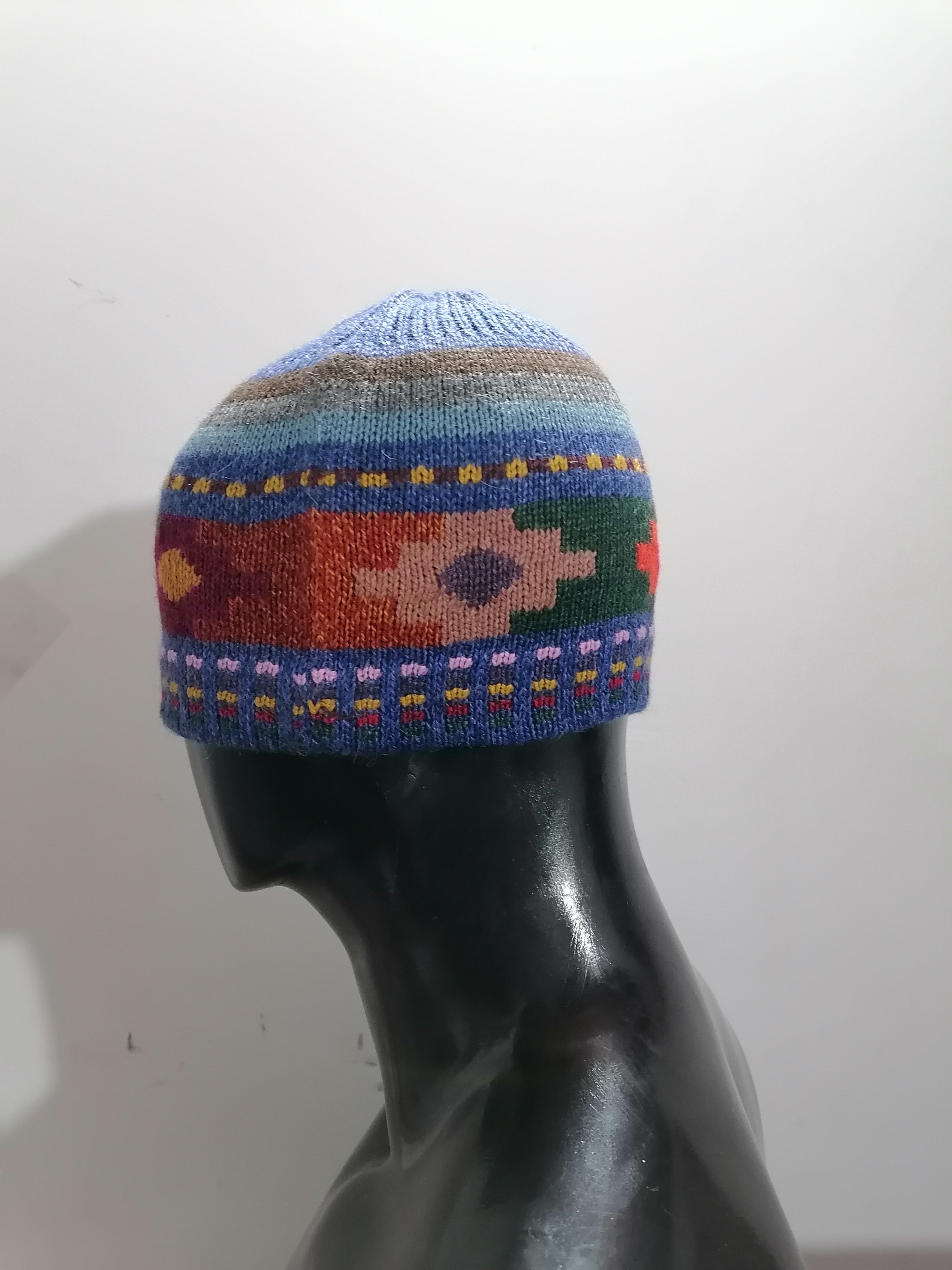 Unisex Knitted Wool Chullo Hat Traditional Andean Winter Hat
