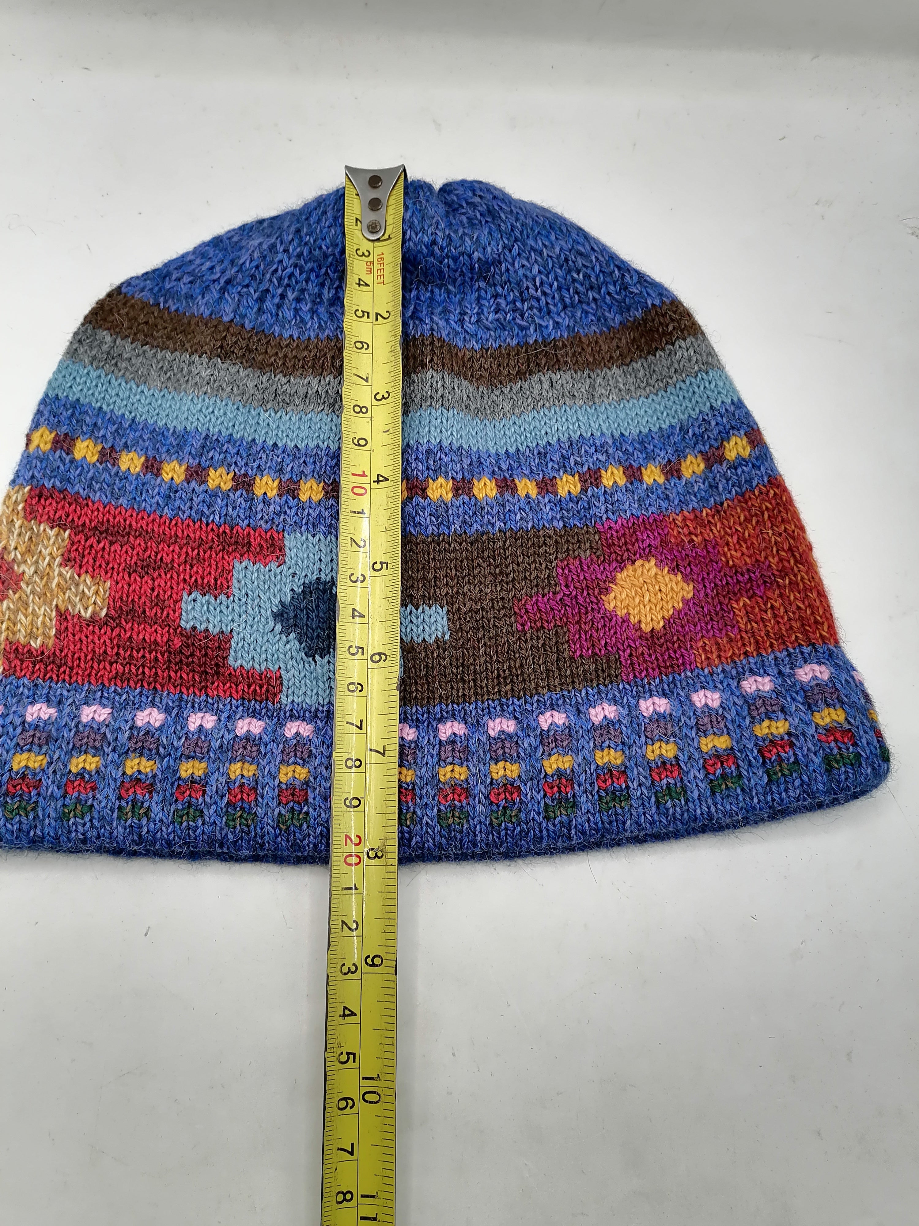Unisex Knitted Wool Chullo Hat Traditional Andean Winter Hat