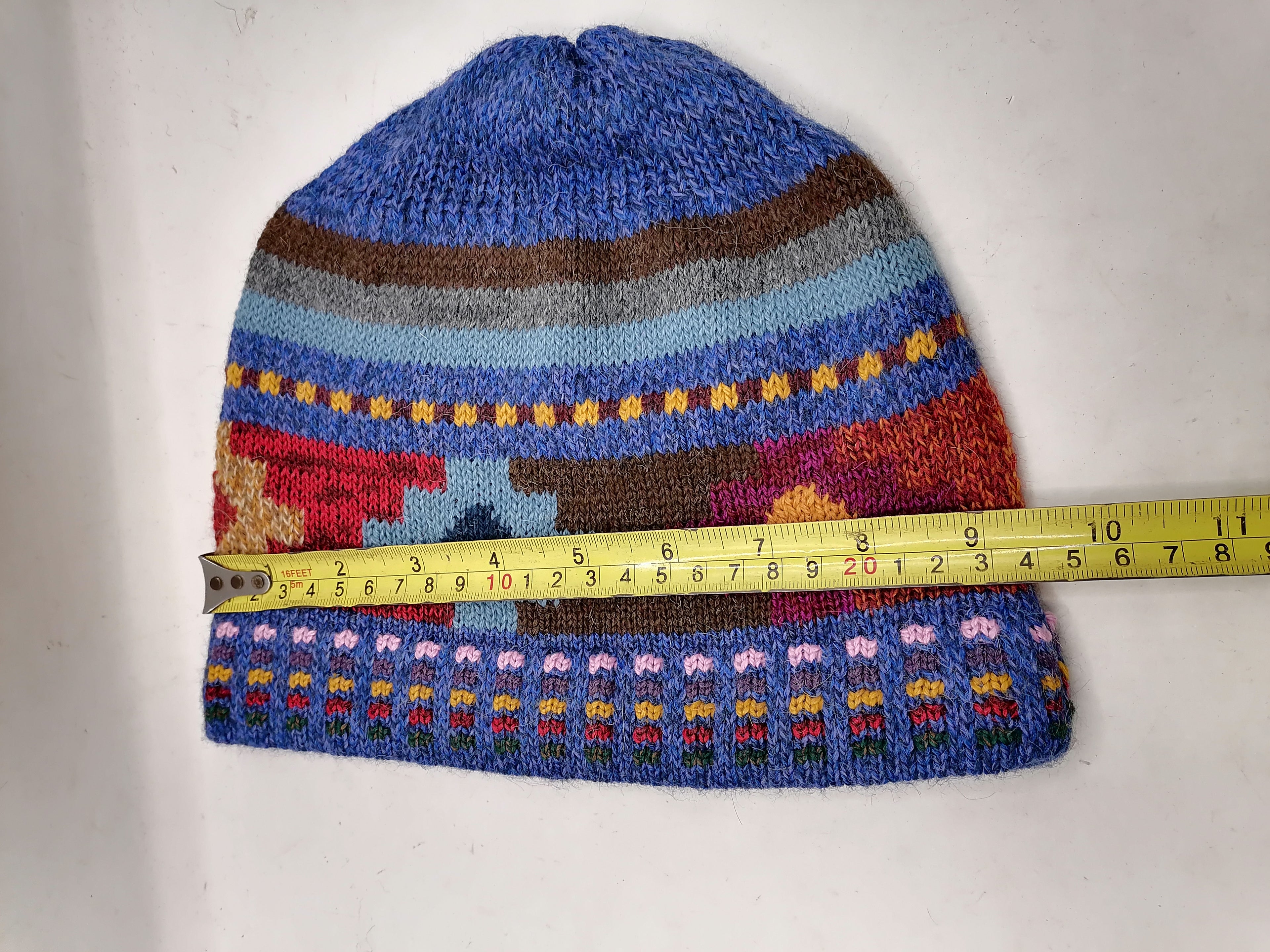Unisex Knitted Wool Chullo Hat Traditional Andean Winter Hat