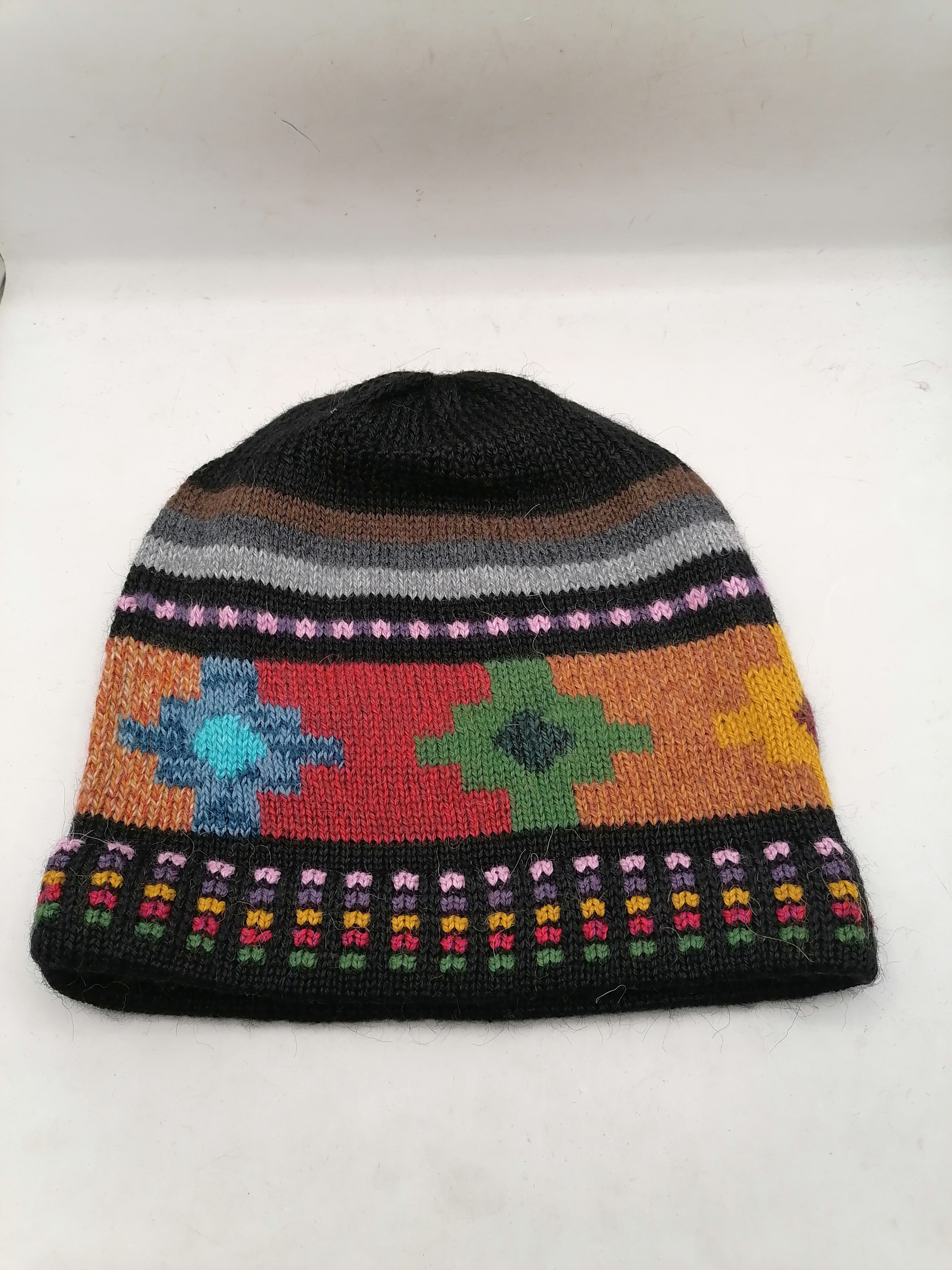 Unisex Handmade Wool Chullo with Inca Chakana Design