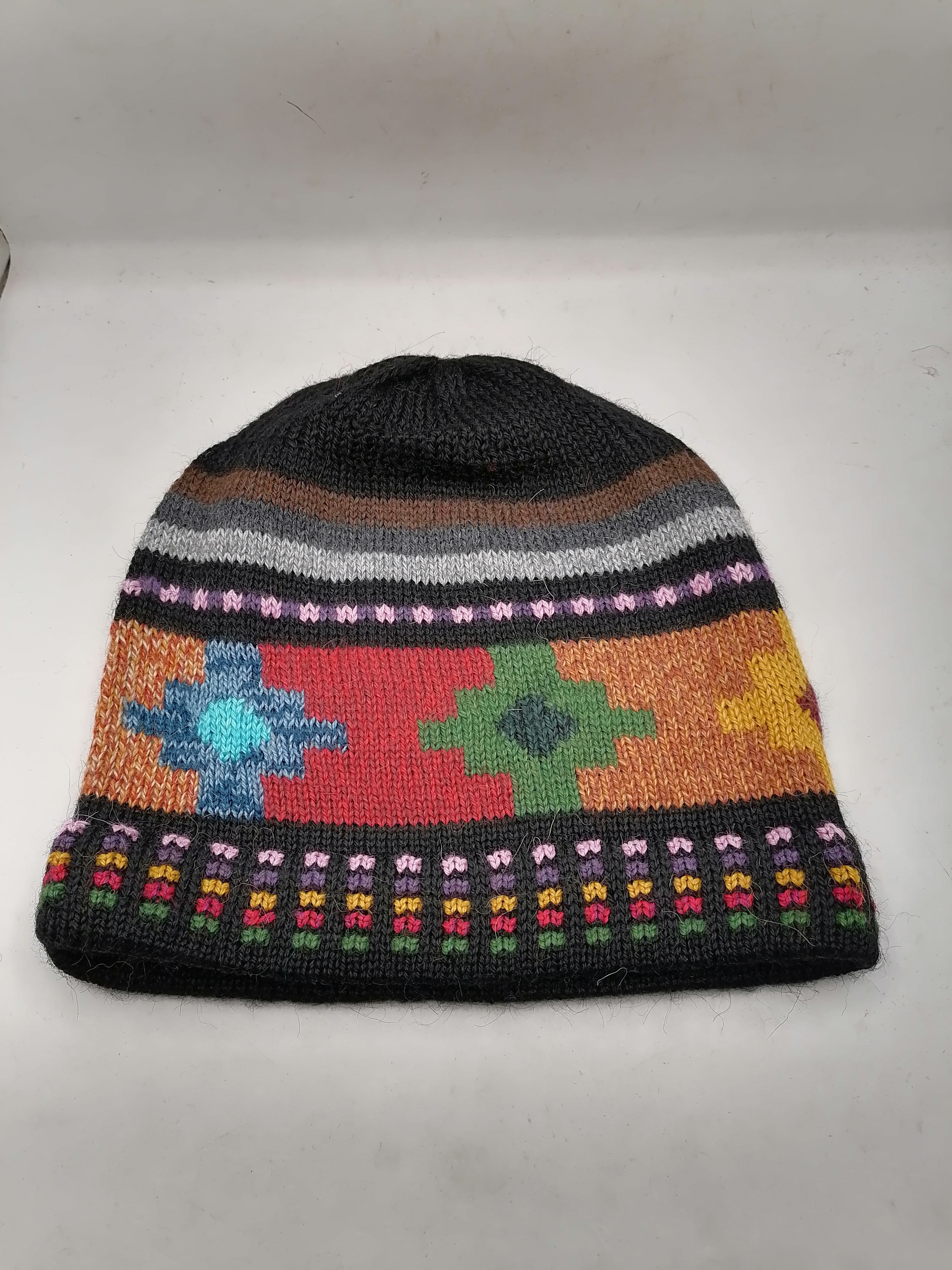 Unisex Handmade Wool Chullo with Inca Chakana Design