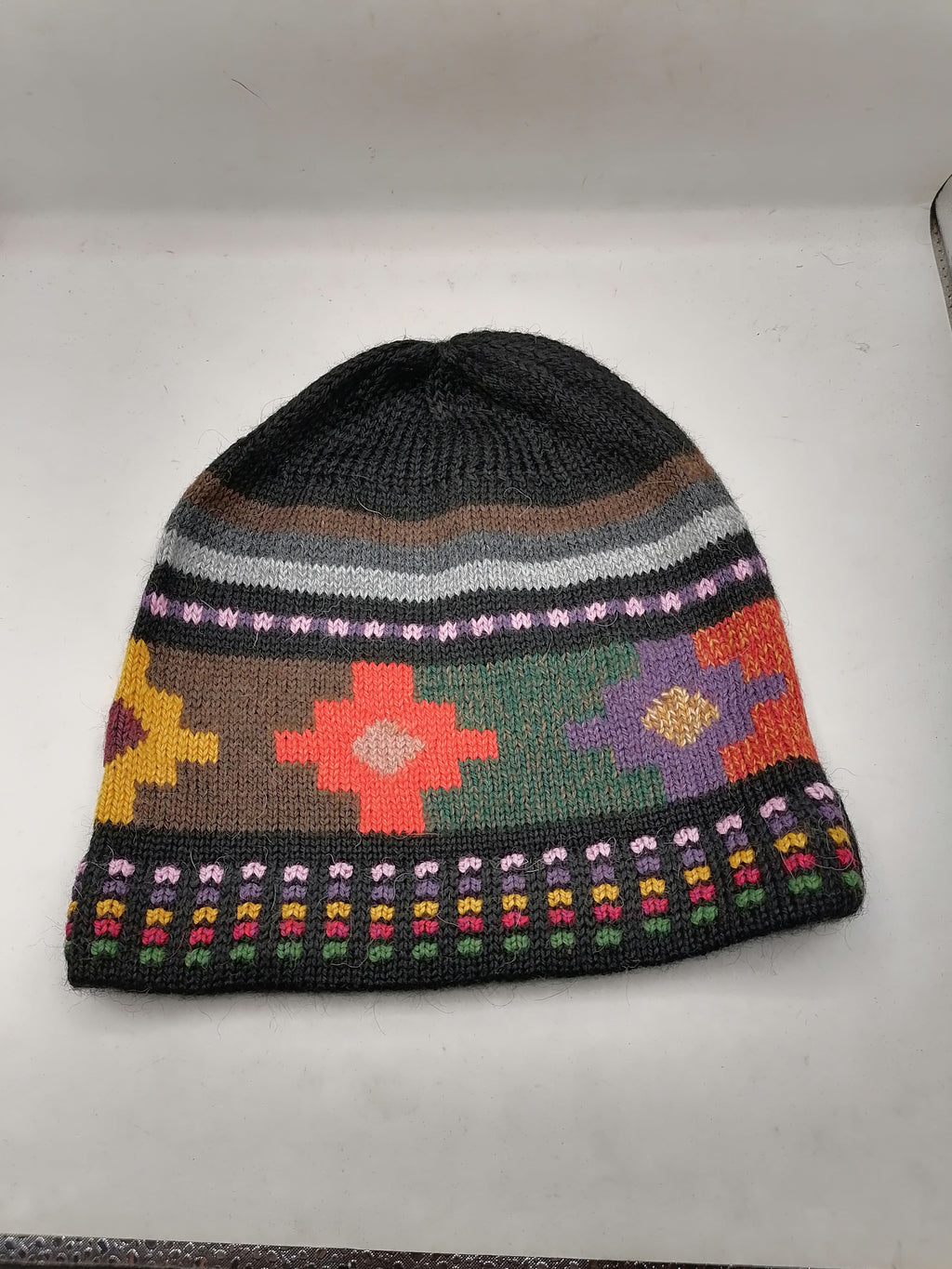 Unisex Handmade Wool Chullo with Inca Chakana Design