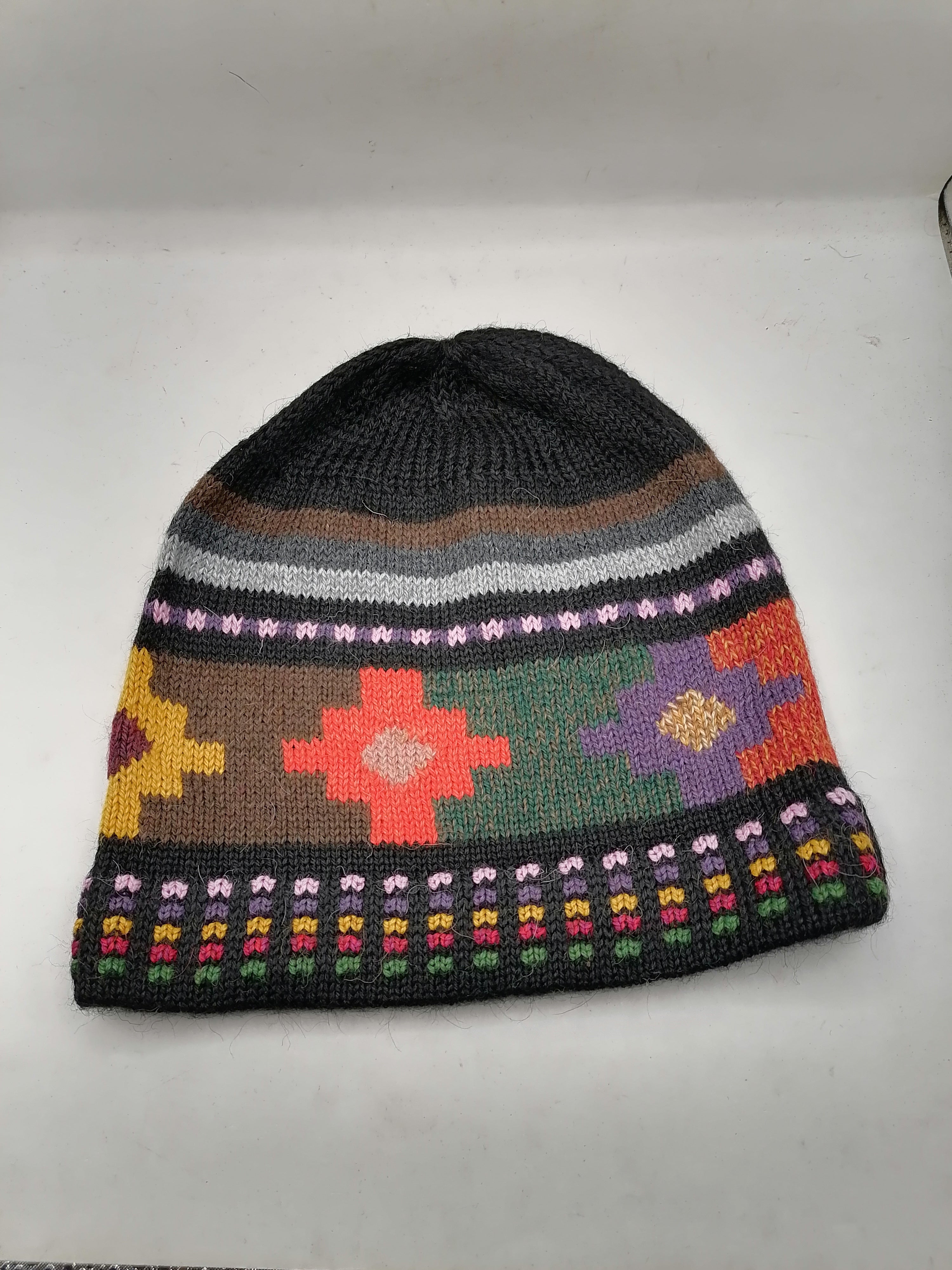 Unisex Handmade Wool Chullo with Inca Chakana Design