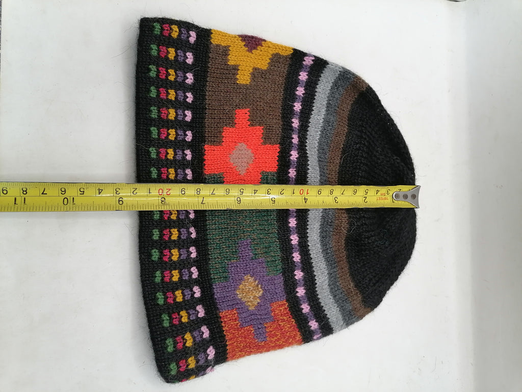 Unisex Handmade Wool Chullo with Inca Chakana Design